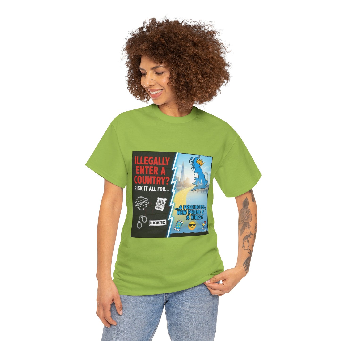 Enter illegally get free hotel t shirt - Bold Statement T-Shirt - Unisex Tee for Casual Wear, Gift for Friends, Humor Style, Graphic Tee, Perfect for Celebrations