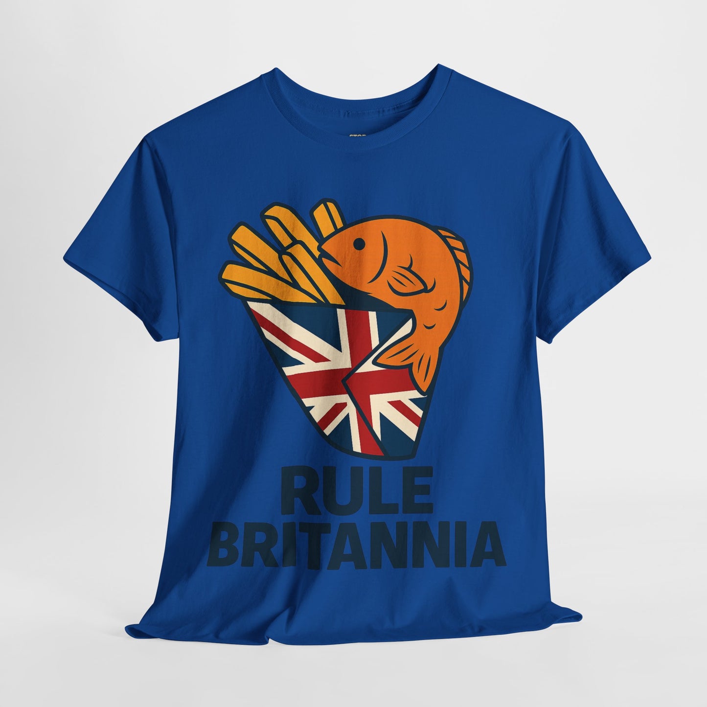 Fish & chips inspired Graphic Tee, Rule Britannia, Unisex Cotton T-Shirt, Casual Wear, Gift for Fish Lovers, Fun British Humor Shirt