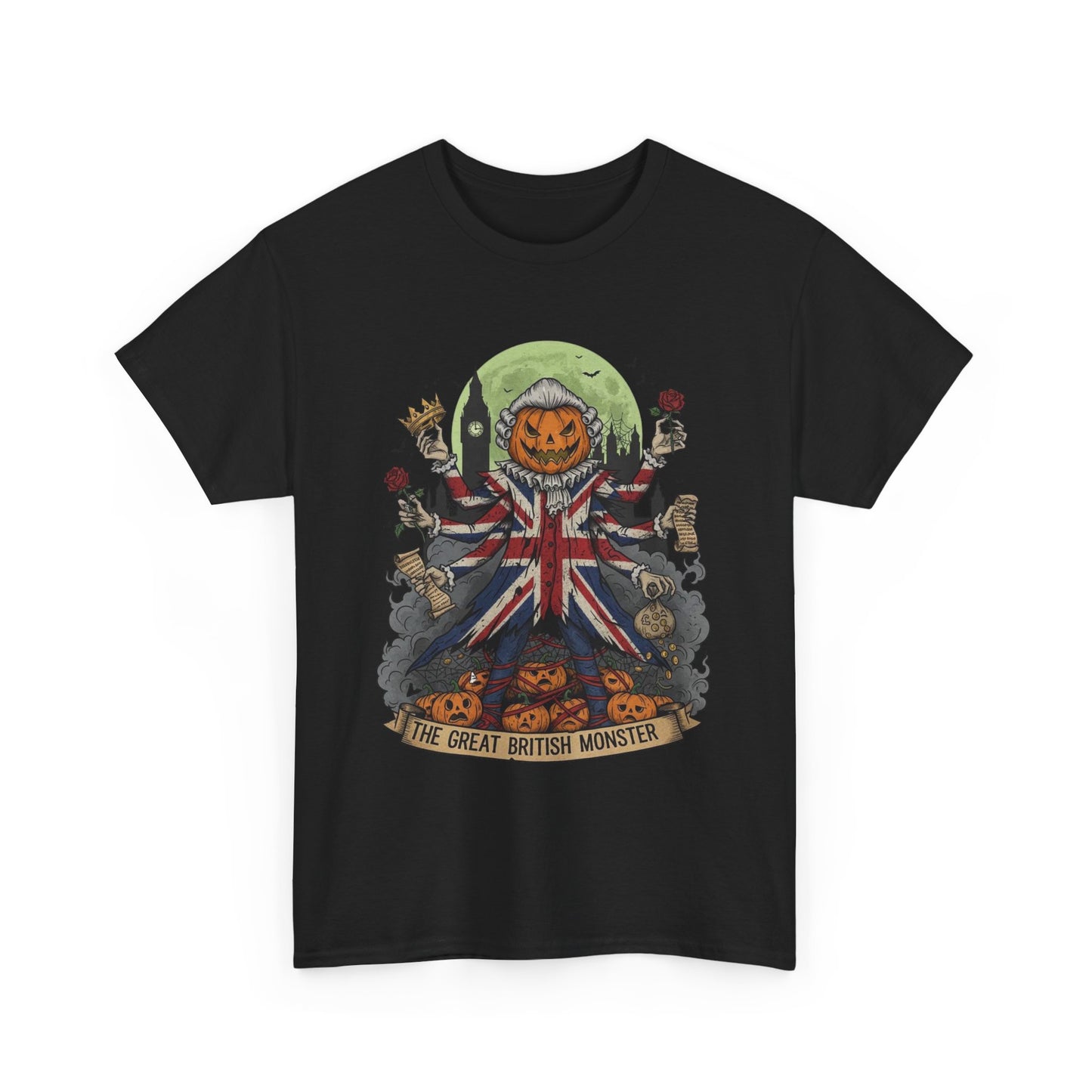 Halloween Themed Unisex Tee, The Great British Monster Shirt, Spooky Cotton T-Shirt for Halloween, Unisex Graphic Tee, Unique Gift Idea