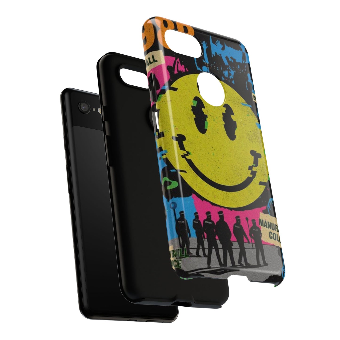 Acid house rave Vibrant iPhone Case, Tough Cases, Smiley Face Phone Cover, Fun Accessory, Colorful Phone Protector, Gift for Teenagers
