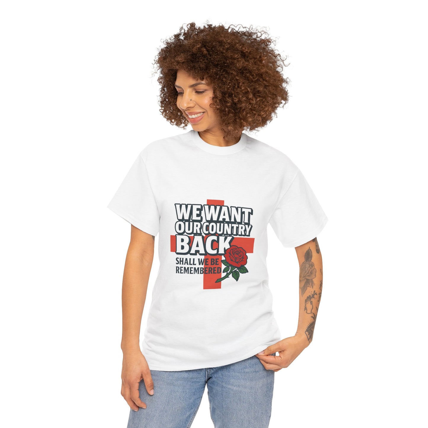 Unisex Heavy Cotton Tee - We Want Our Country Back, Casual Statement Tee, Proud Heritage Shirt, Comfortable Everyday Wear, Gift for [...]