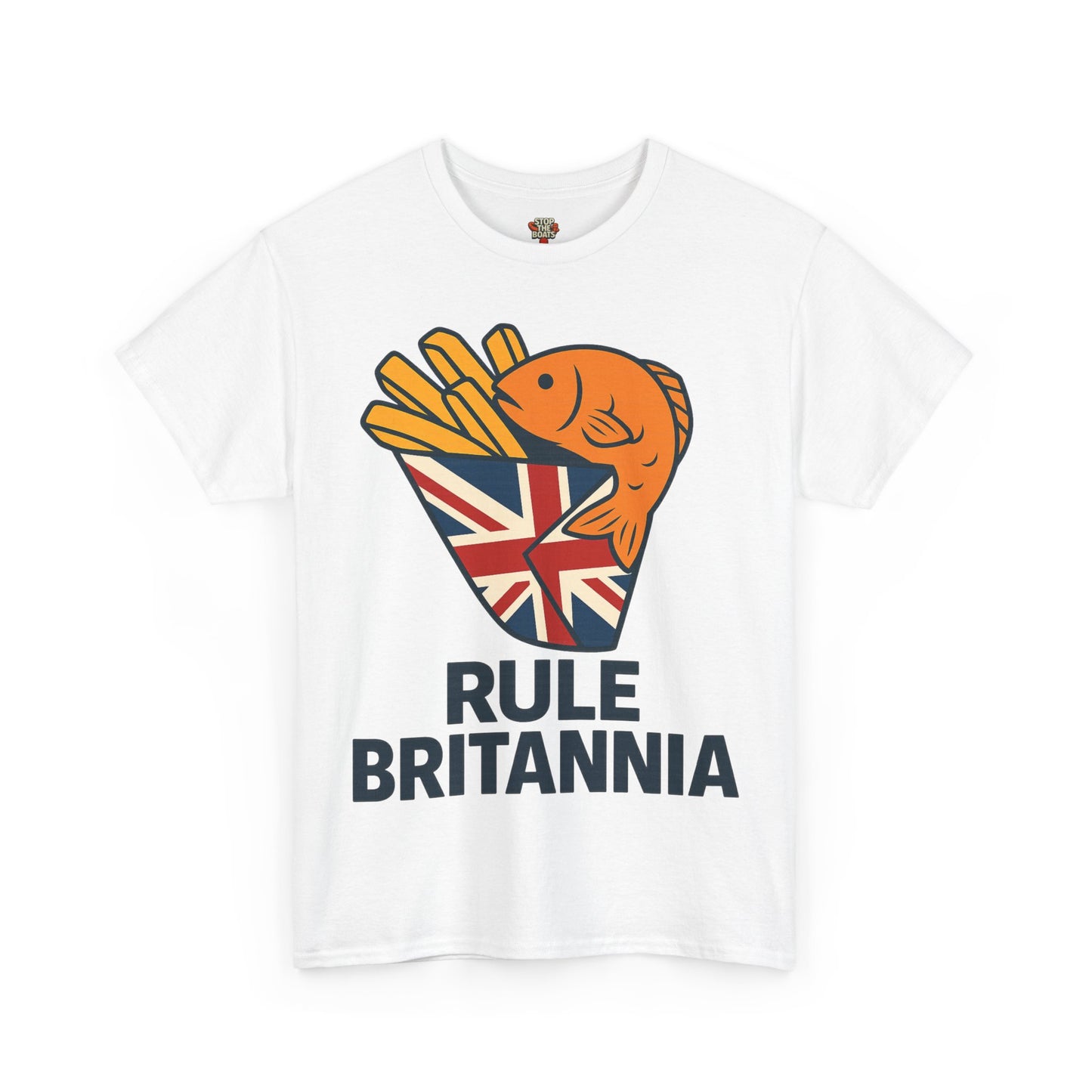 Fish & chips inspired Graphic Tee, Rule Britannia, Unisex Cotton T-Shirt, Casual Wear, Gift for Fish Lovers, Fun British Humor Shirt