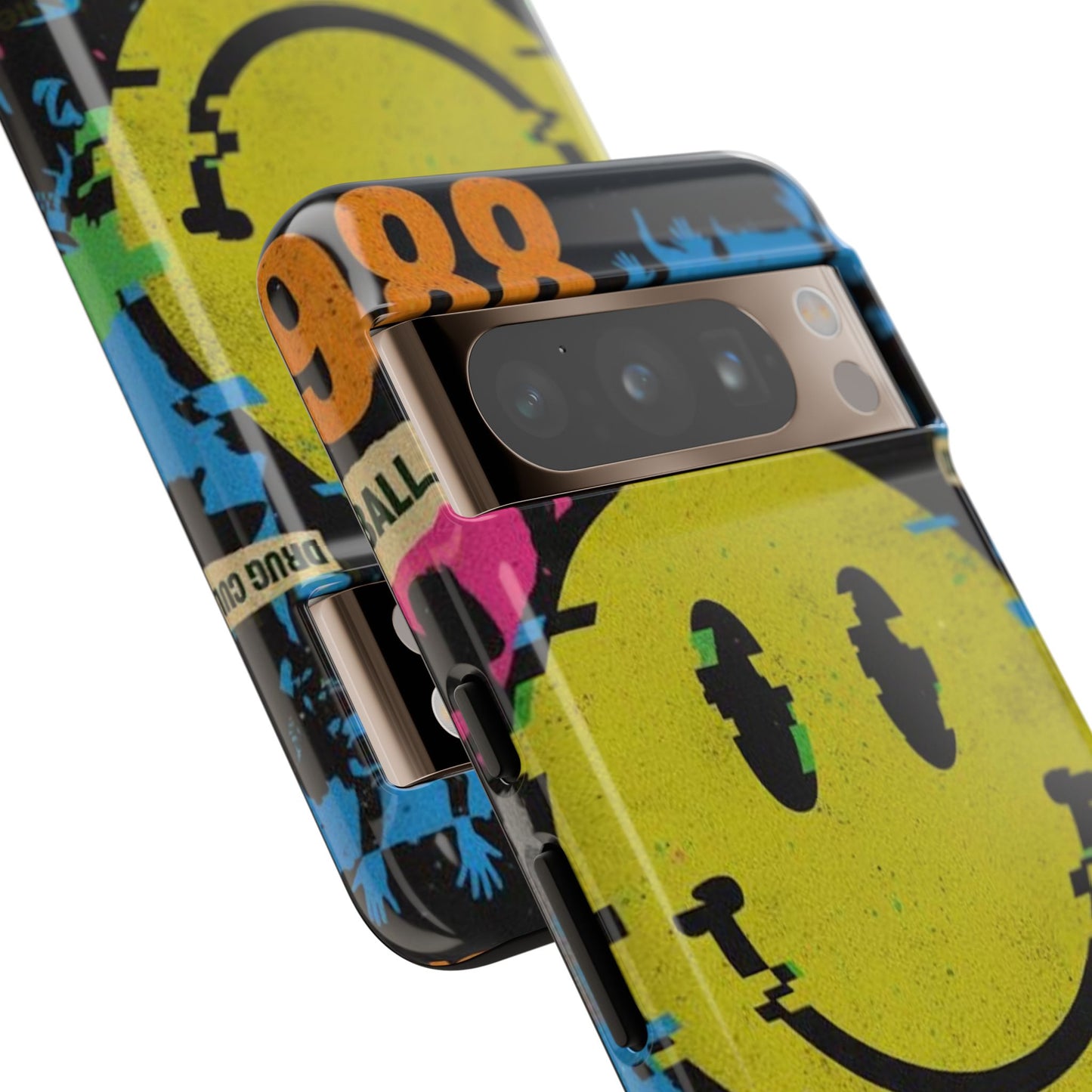 Acid house rave Vibrant iPhone Case, Tough Cases, Smiley Face Phone Cover, Fun Accessory, Colorful Phone Protector, Gift for Teenagers