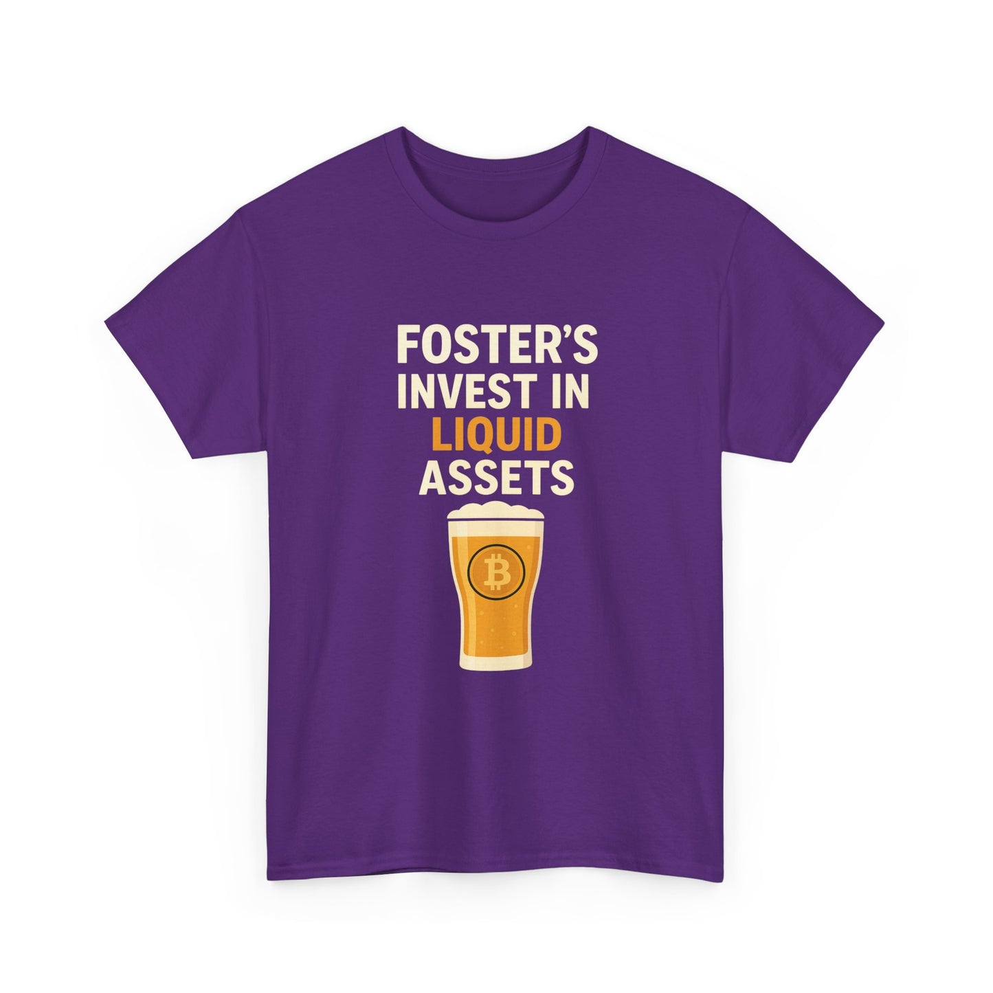 Bitcoin fosters - Invest in Liquid Assets Tee, Funny T-Shirt, Gift for Beer Lovers, Unisex Cotton Tee, Perfect for Parties, Casual Wear