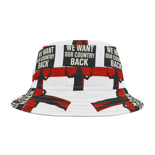 Protest Statement Bucket Hat - AOP, Street Style Accessory, Summer Hat, Festival Gear, Statement Piece
