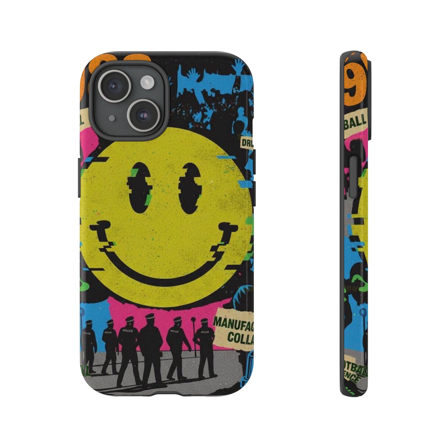 Acid house rave Vibrant iPhone Case, Tough Cases, Smiley Face Phone Cover, Fun Accessory, Colorful Phone Protector, Gift for Teenagers
