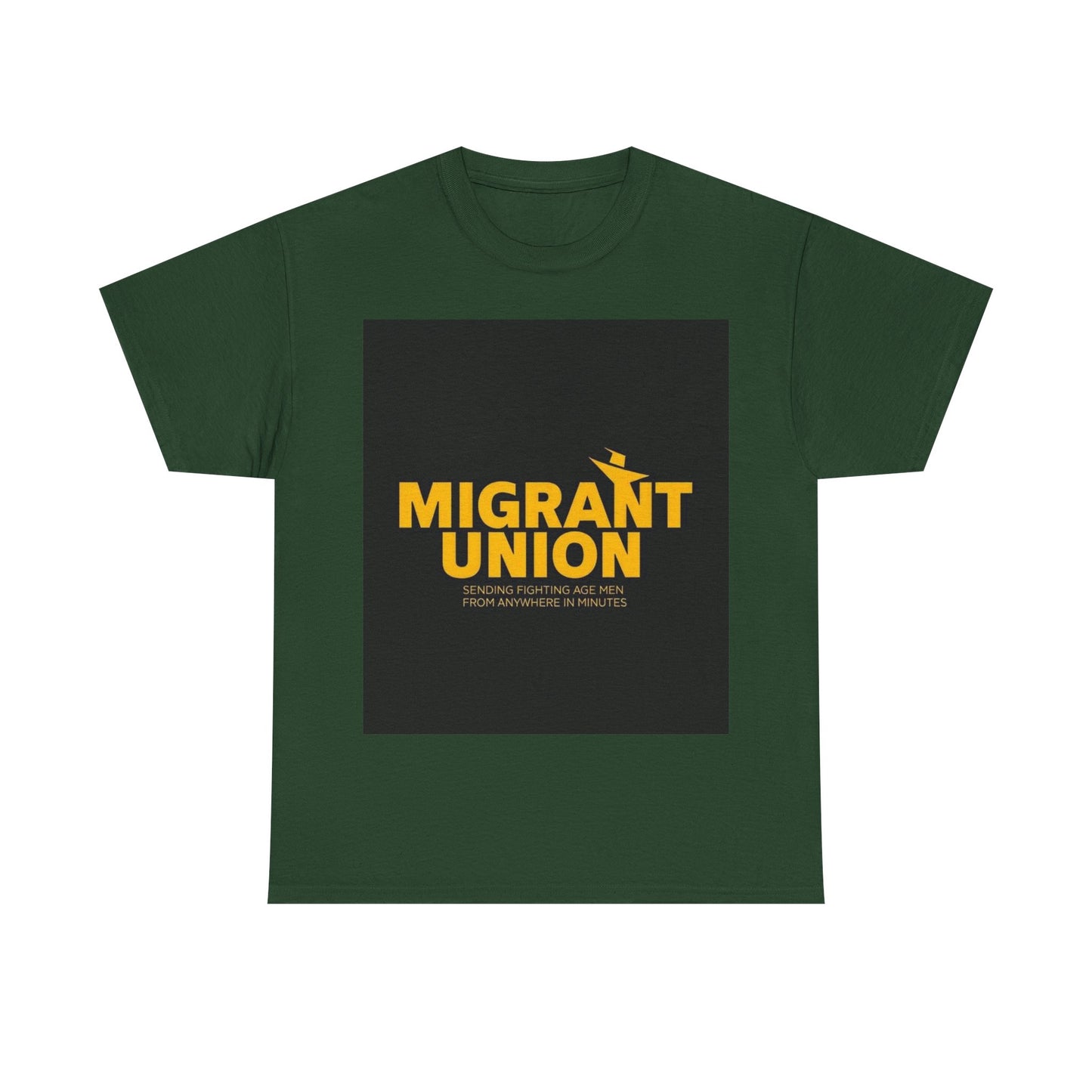 Migrant Union Unisex Heavy Cotton Tee, Casual Wear, Activism Shirt, Gift for Advocates, Comfortable Everyday Tee, Statement Clothing