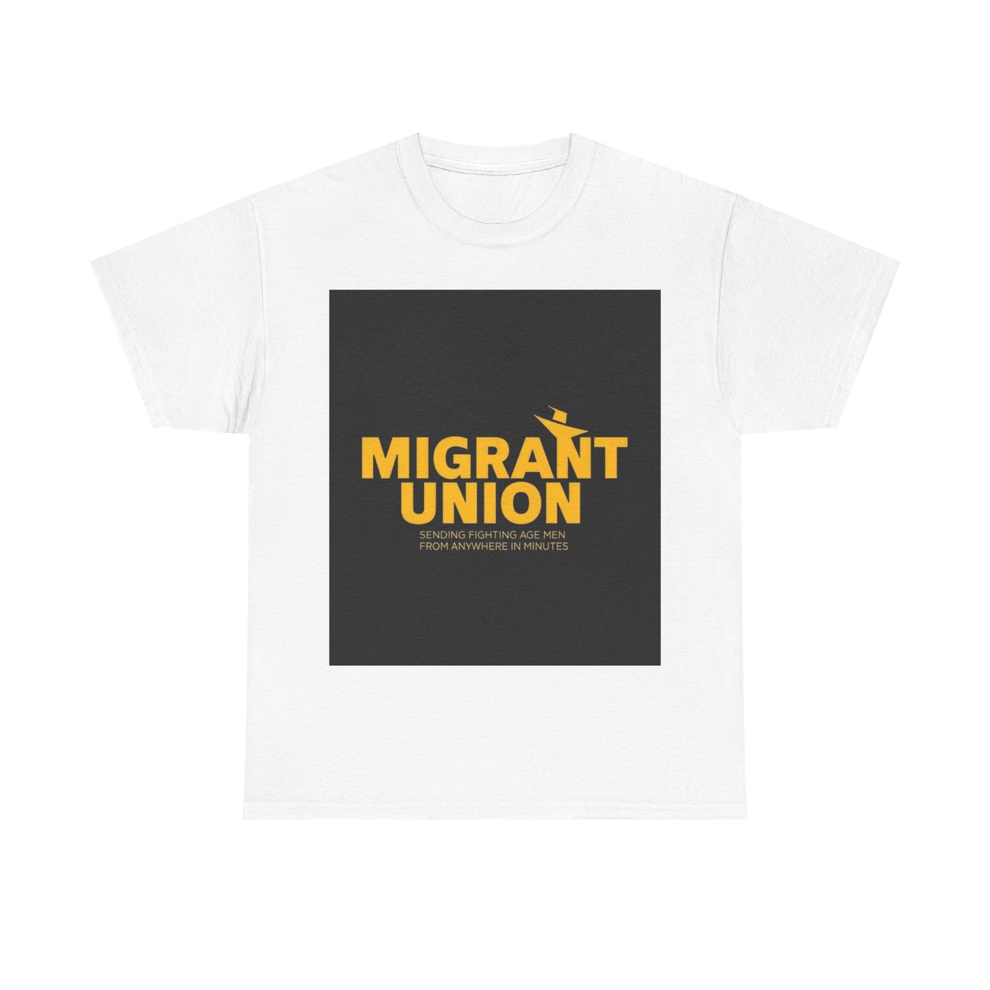 Migrant Union Unisex Heavy Cotton Tee, Casual Wear, Activism Shirt, Gift for Advocates, Comfortable Everyday Tee, Statement Clothing