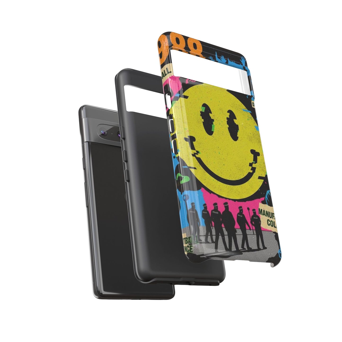 Acid house rave Vibrant iPhone Case, Tough Cases, Smiley Face Phone Cover, Fun Accessory, Colorful Phone Protector, Gift for Teenagers