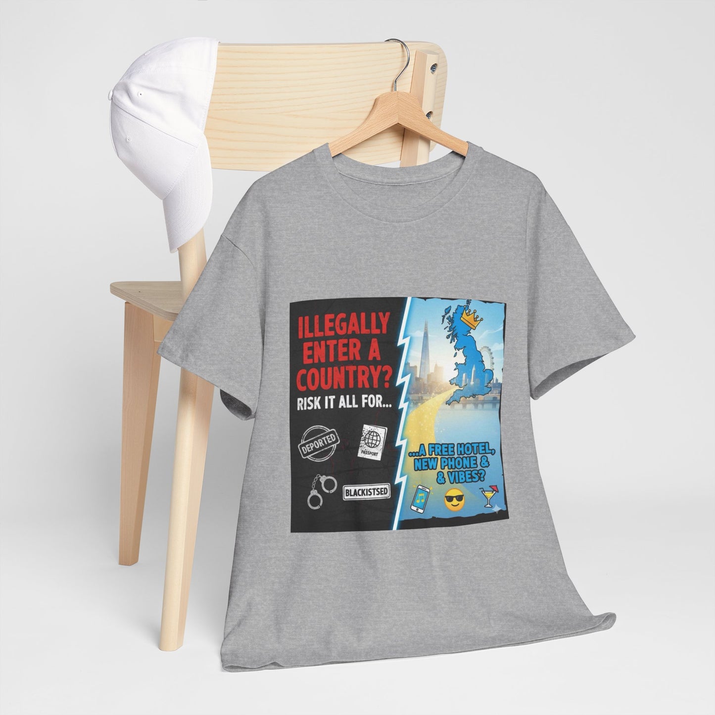 Enter illegally get free hotel t shirt - Bold Statement T-Shirt - Unisex Tee for Casual Wear, Gift for Friends, Humor Style, Graphic Tee, Perfect for Celebrations