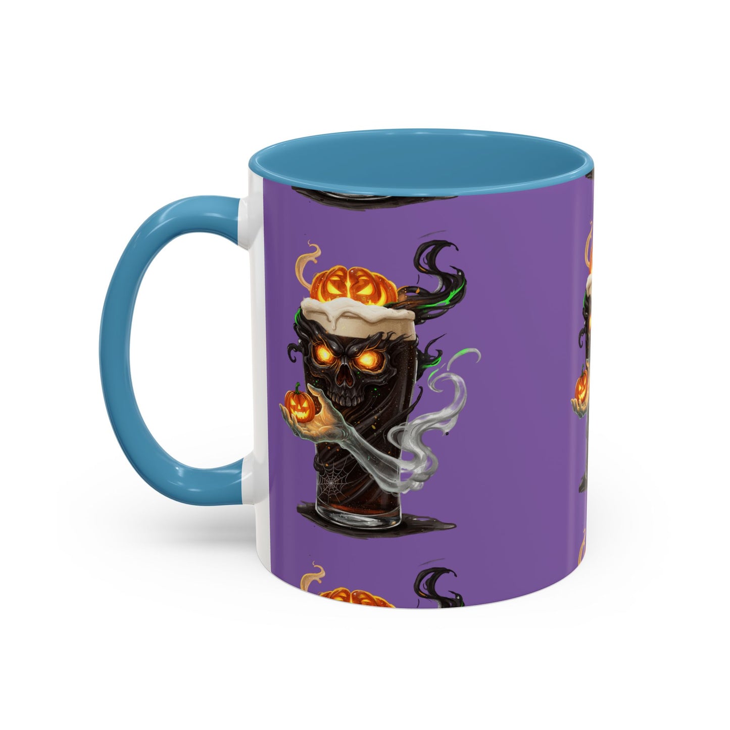 Halloween Skull Accent Coffee Mug - Spooky Drinkware for Fall, Halloween Parties, Home Decor, Gift for Goth Lovers, Skull Enthusiasts