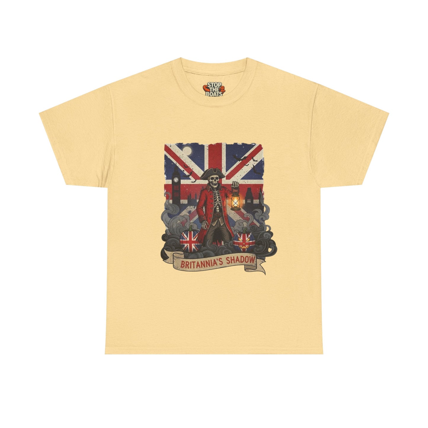 Stop the boats british patriot Halloween Unisex Heavy Cotton Tee