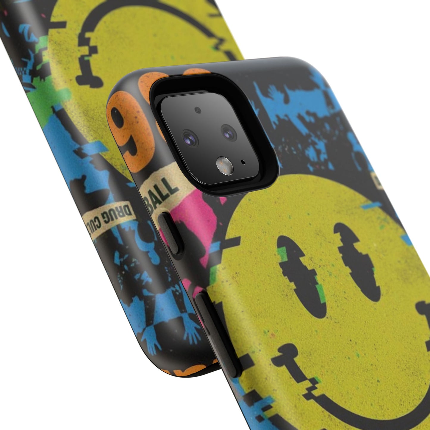 Acid house rave Vibrant iPhone Case, Tough Cases, Smiley Face Phone Cover, Fun Accessory, Colorful Phone Protector, Gift for Teenagers