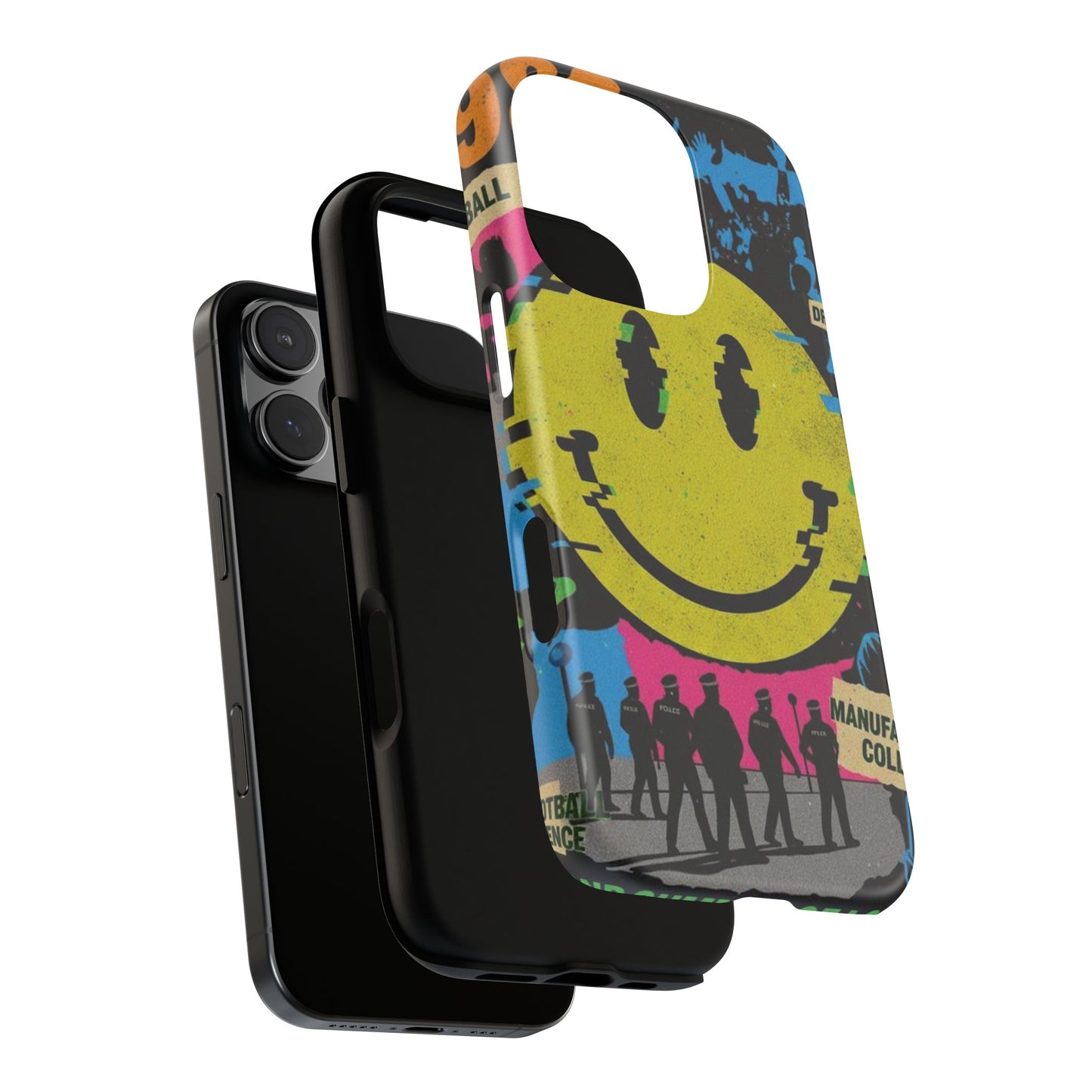 Acid house rave Vibrant iPhone Case, Tough Cases, Smiley Face Phone Cover, Fun Accessory, Colorful Phone Protector, Gift for Teenagers