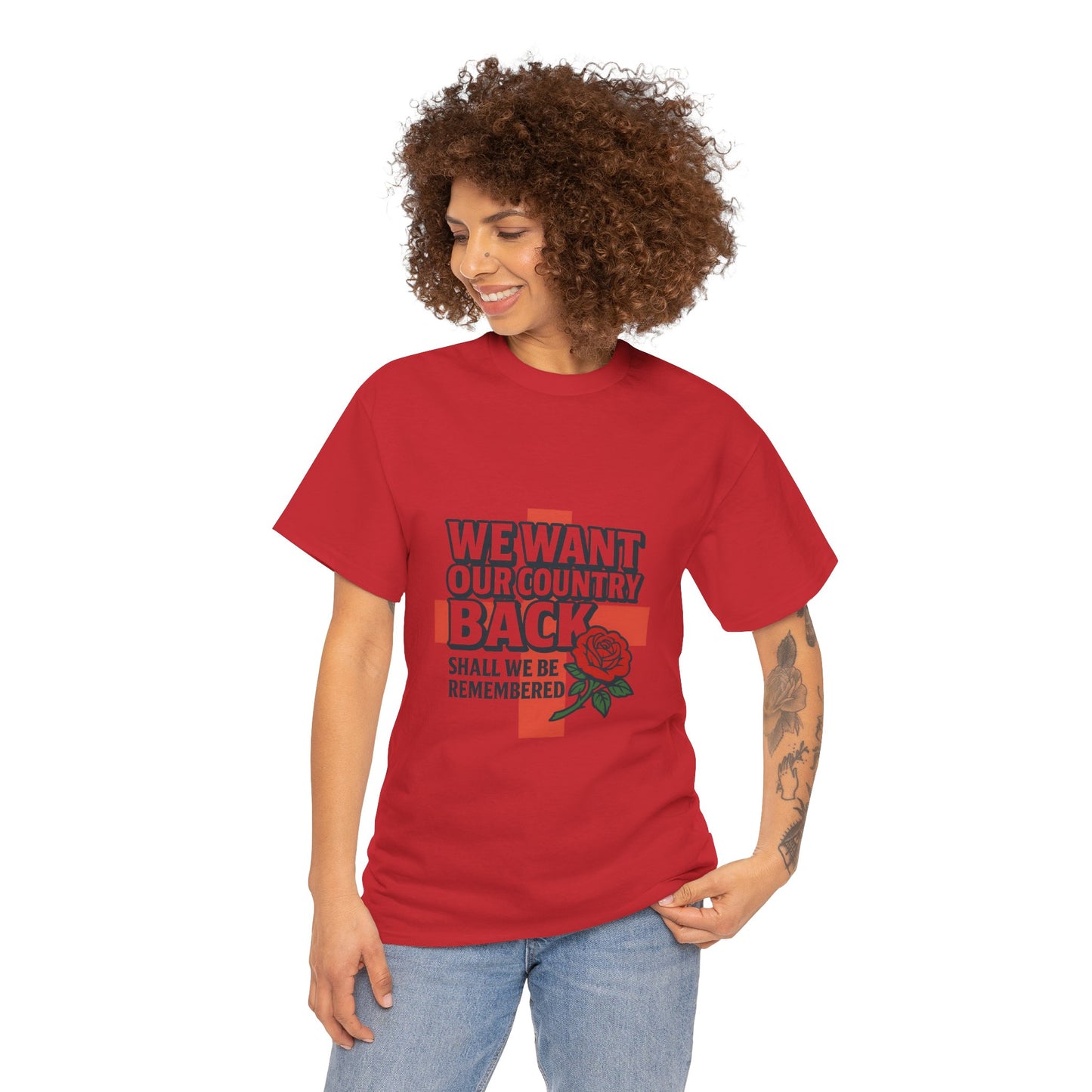 Unisex Heavy Cotton Tee - We Want Our Country Back, Casual Statement Tee, Proud Heritage Shirt, Comfortable Everyday Wear, Gift for [...]