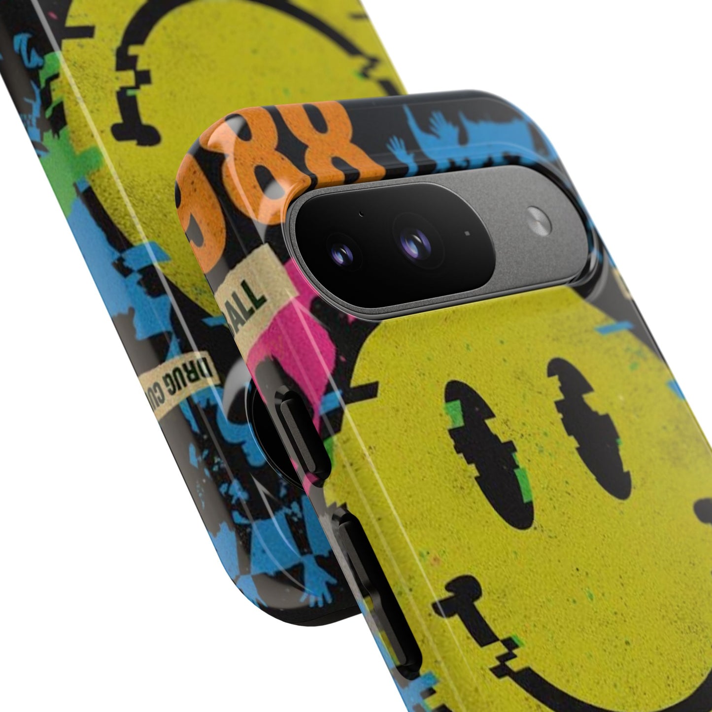 Acid house rave Vibrant iPhone Case, Tough Cases, Smiley Face Phone Cover, Fun Accessory, Colorful Phone Protector, Gift for Teenagers