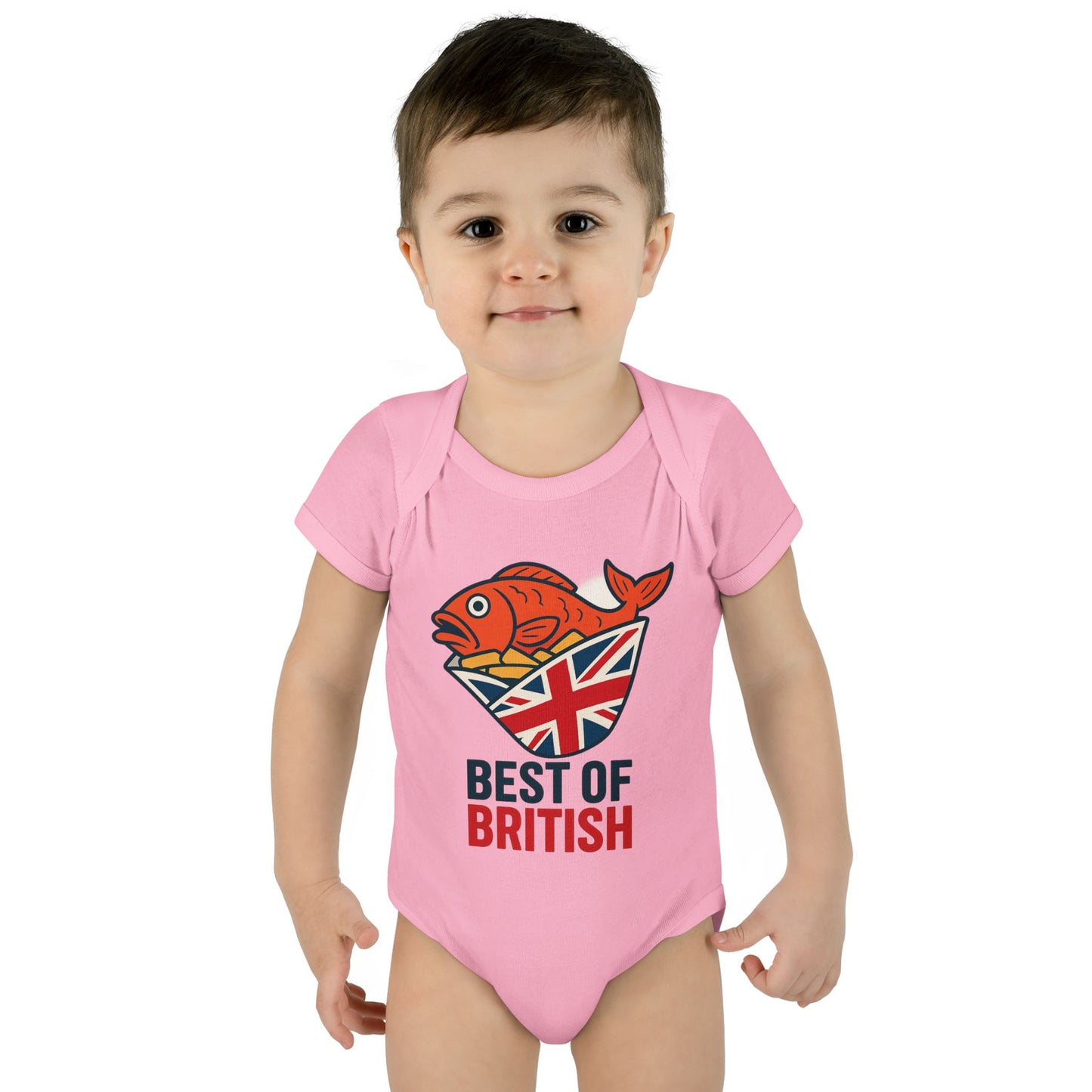 Fish & chips British Pride Baby Bodysuit, Cute Infant Outfit, Baby Shower Gift, British Culture Apparel, New Parent Essentials, Toddler Clothing