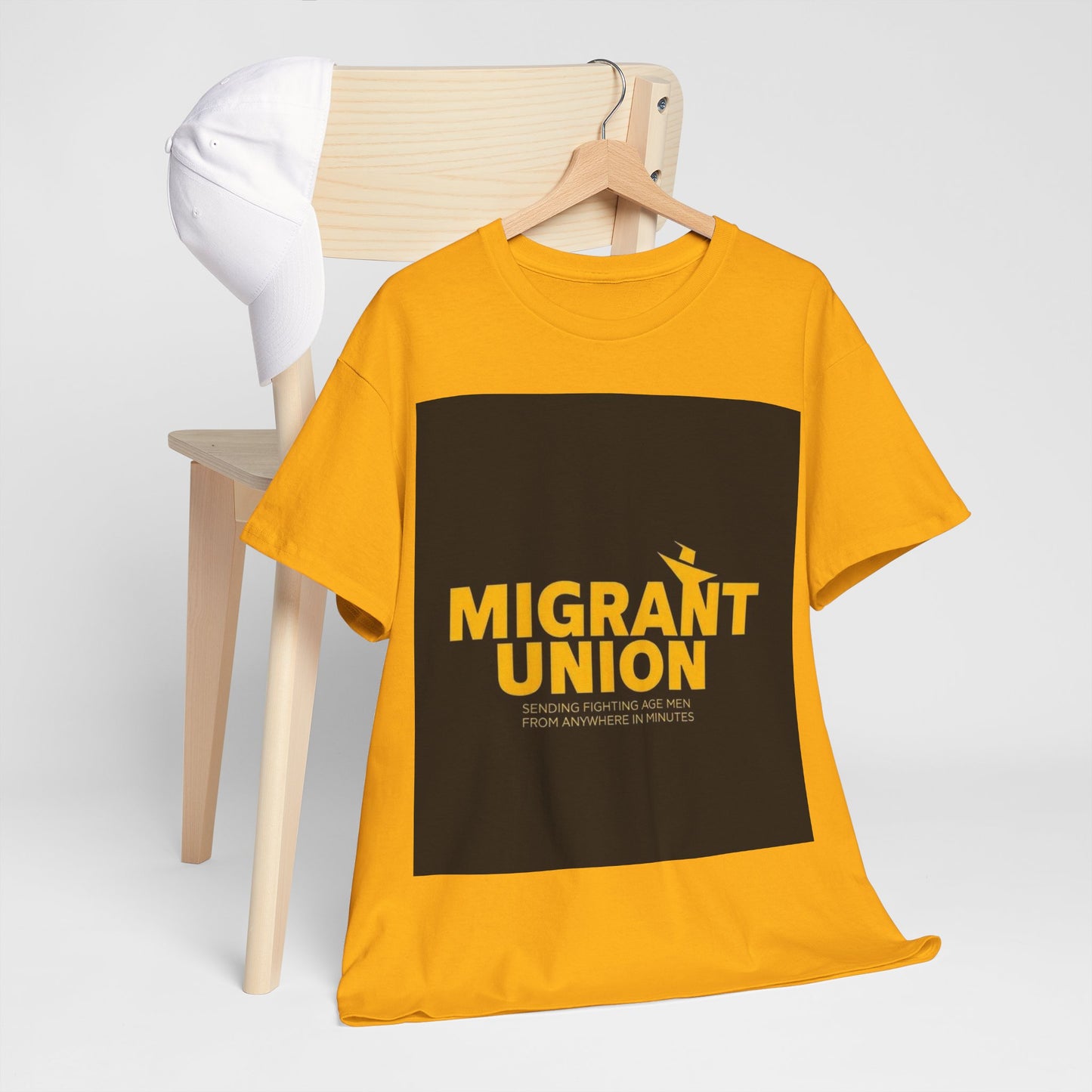 Migrant Union Unisex Heavy Cotton Tee, Casual Wear, Activism Shirt, Gift for Advocates, Comfortable Everyday Tee, Statement Clothing