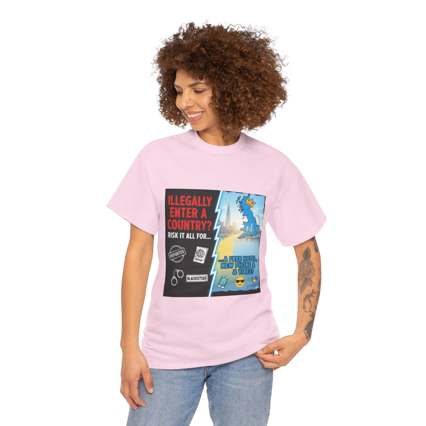 Enter illegally get free hotel t shirt - Bold Statement T-Shirt - Unisex Tee for Casual Wear, Gift for Friends, Humor Style, Graphic Tee, Perfect for Celebrations