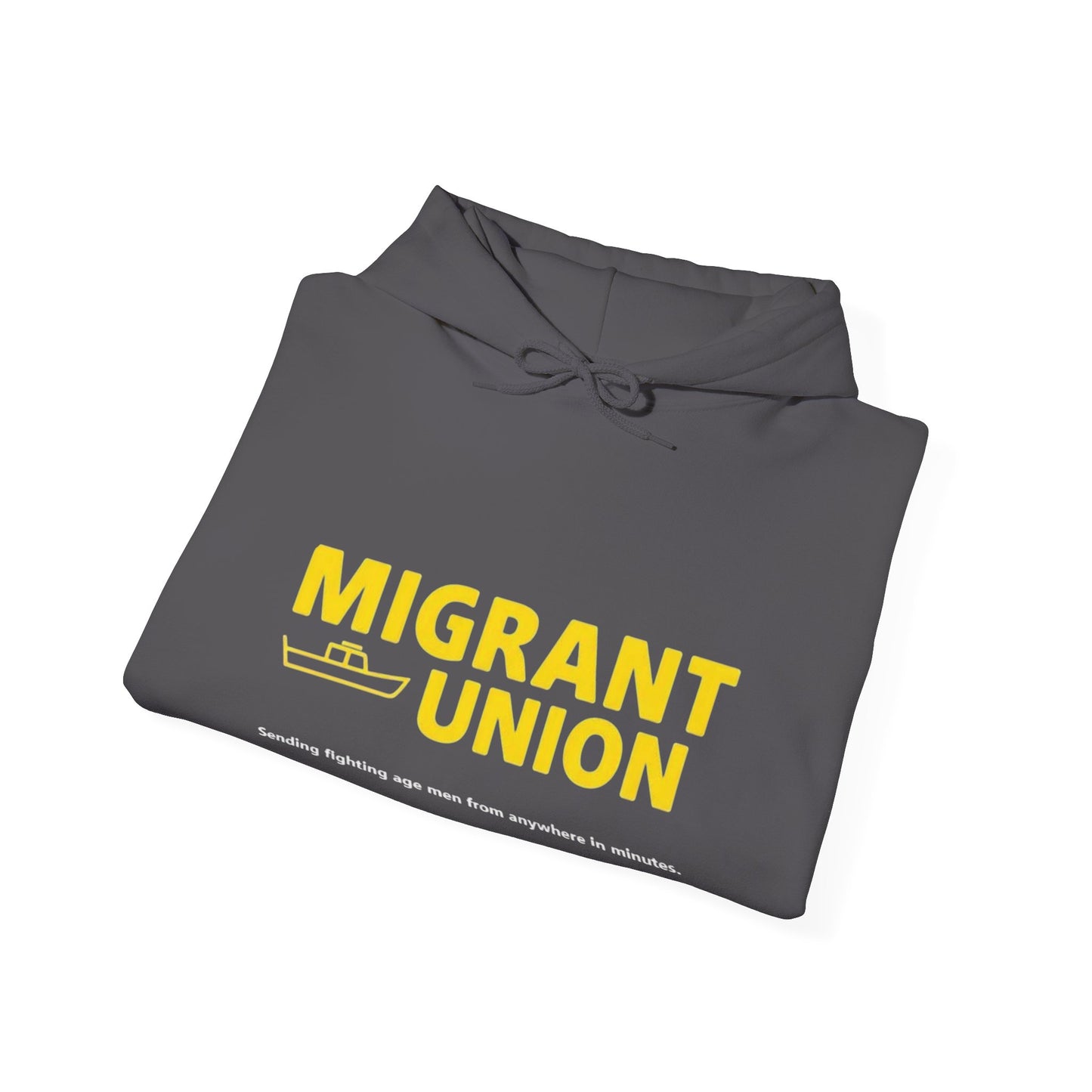 Migrant Union Hooded Sweatshirt, Unisex Sweatshirt, Cozy Layer, Activism Apparel, Streetwear, Gift for Protesters, Conscious Fashion