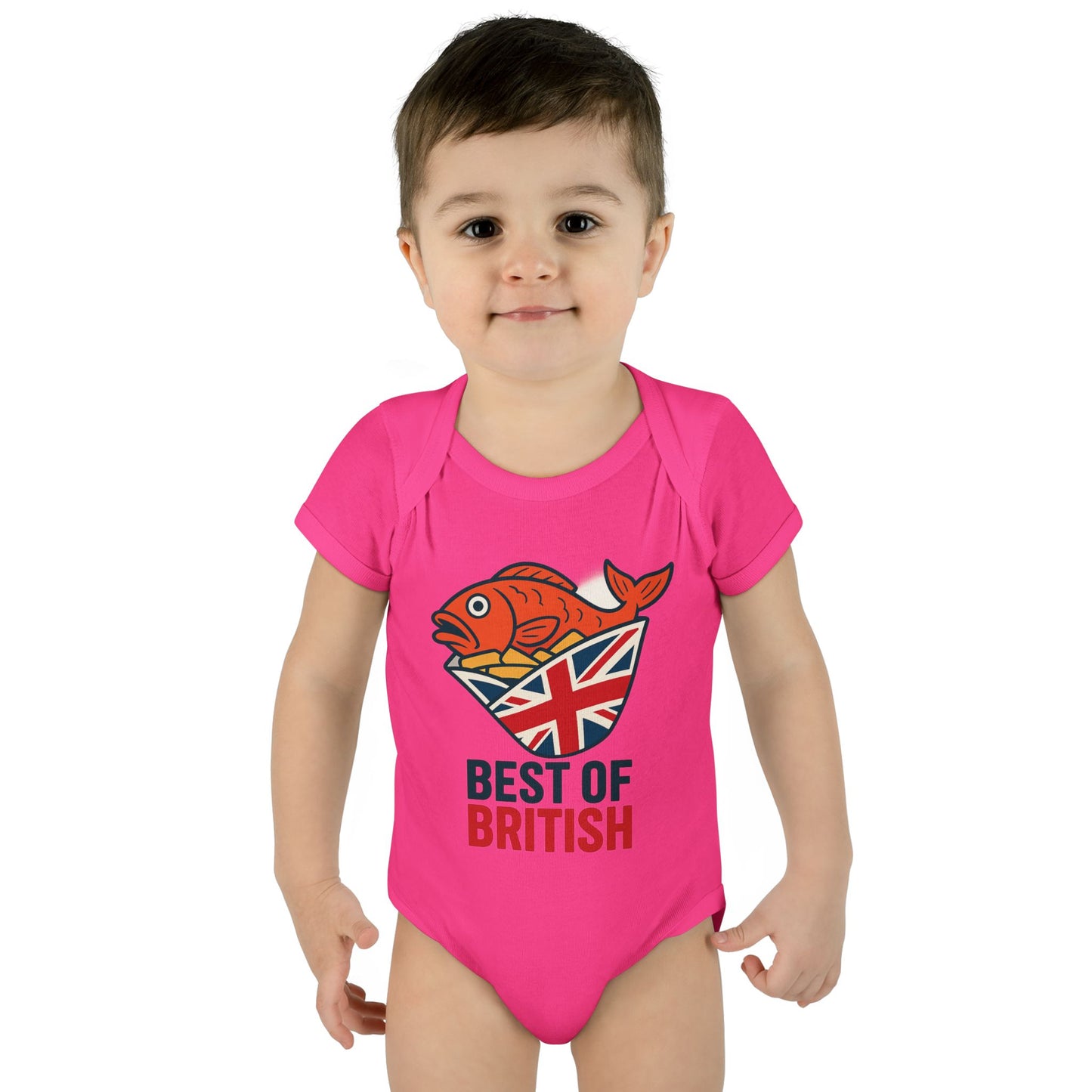 Fish & chips British Pride Baby Bodysuit, Cute Infant Outfit, Baby Shower Gift, British Culture Apparel, New Parent Essentials, Toddler Clothing