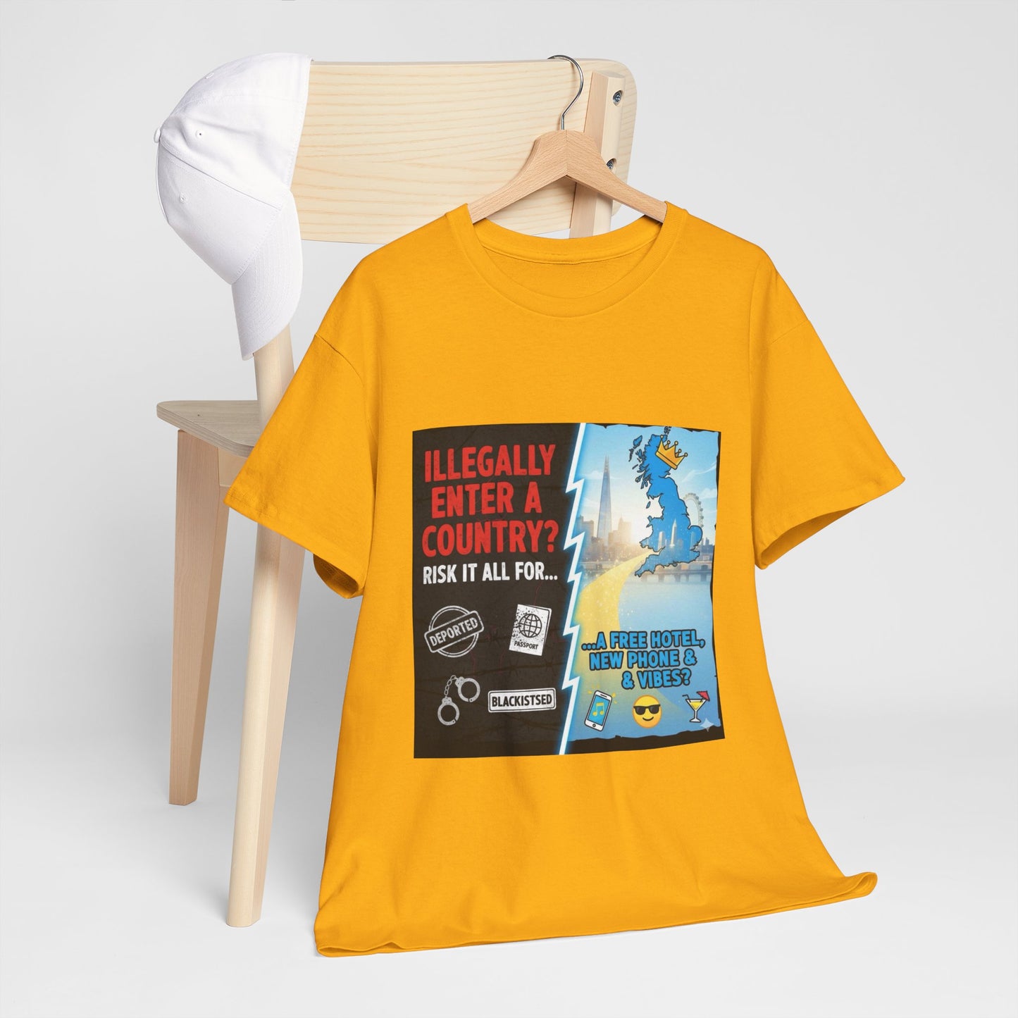 Enter illegally get free hotel t shirt - Bold Statement T-Shirt - Unisex Tee for Casual Wear, Gift for Friends, Humor Style, Graphic Tee, Perfect for Celebrations