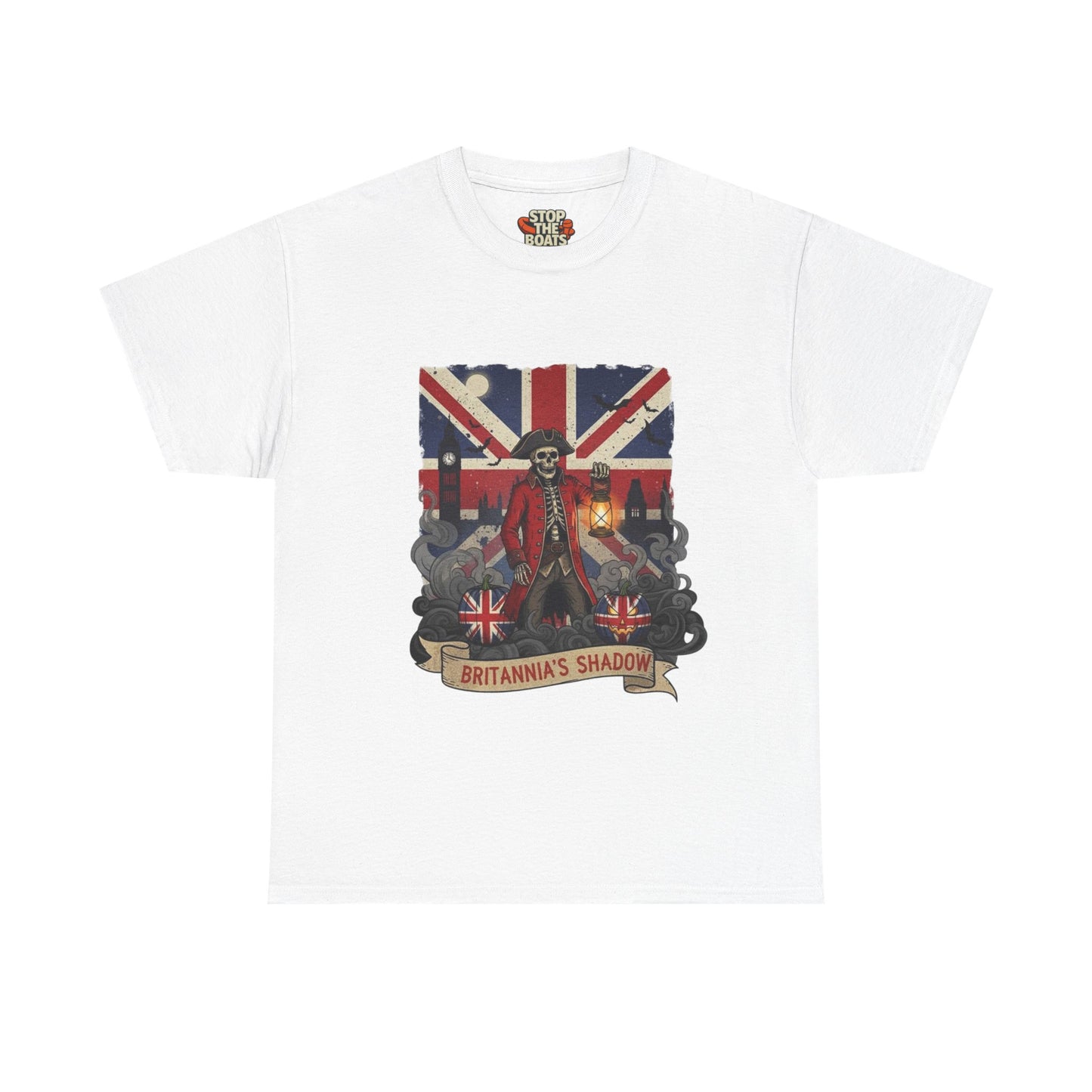 Stop the boats british patriot Halloween Unisex Heavy Cotton Tee