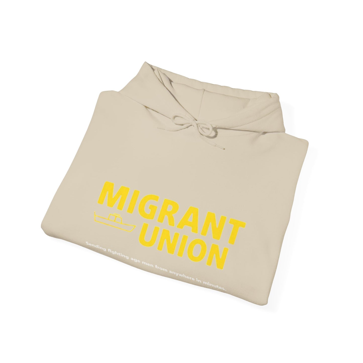 Migrant Union Hooded Sweatshirt, Unisex Sweatshirt, Cozy Layer, Activism Apparel, Streetwear, Gift for Protesters, Conscious Fashion
