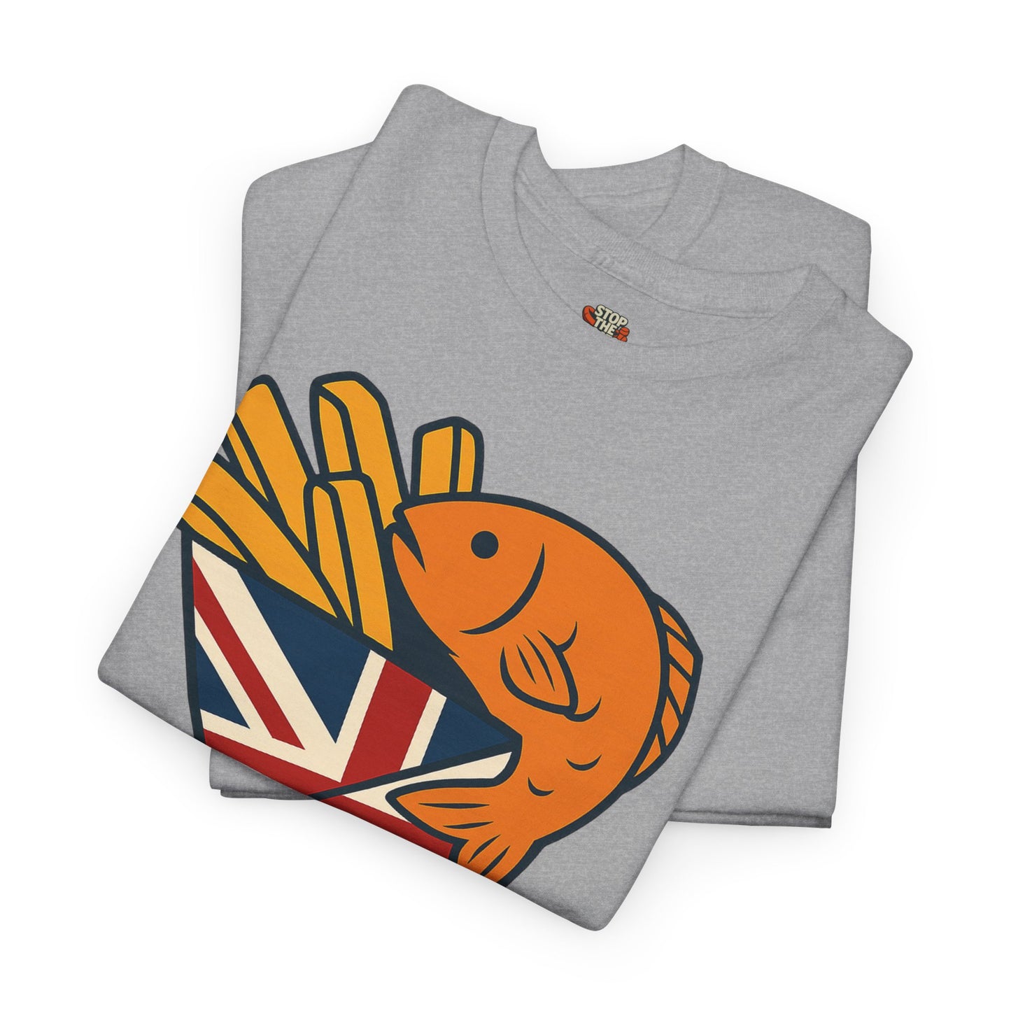 Fish & chips inspired Graphic Tee, Rule Britannia, Unisex Cotton T-Shirt, Casual Wear, Gift for Fish Lovers, Fun British Humor Shirt