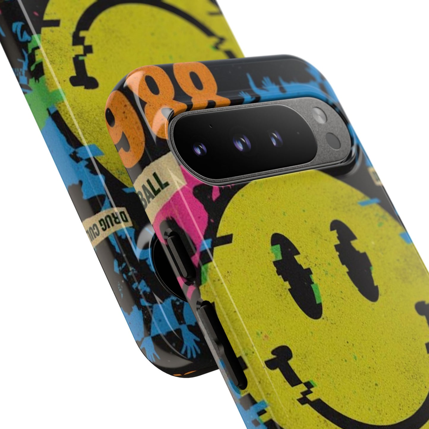 Acid house rave Vibrant iPhone Case, Tough Cases, Smiley Face Phone Cover, Fun Accessory, Colorful Phone Protector, Gift for Teenagers