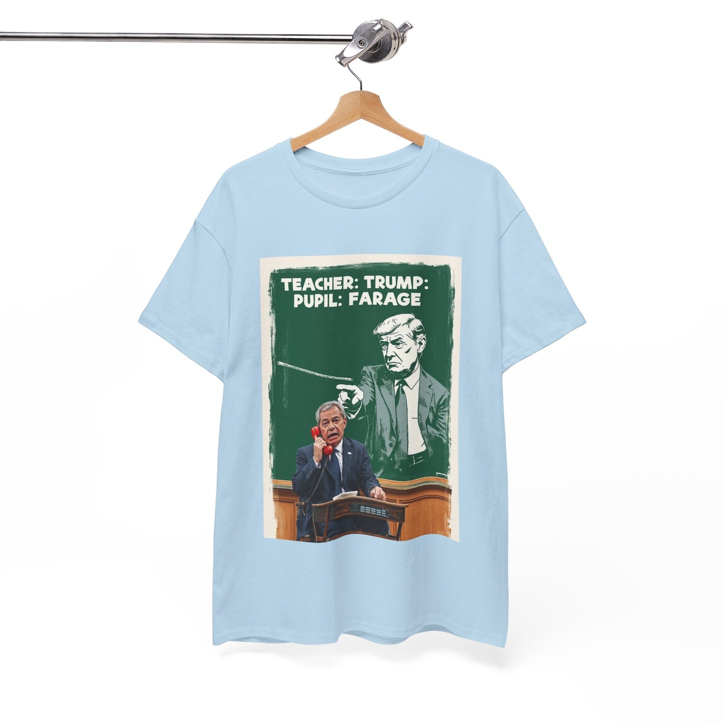 Political Humor Tee: Teacher Trump & Pupil Farage Graphic Shirt