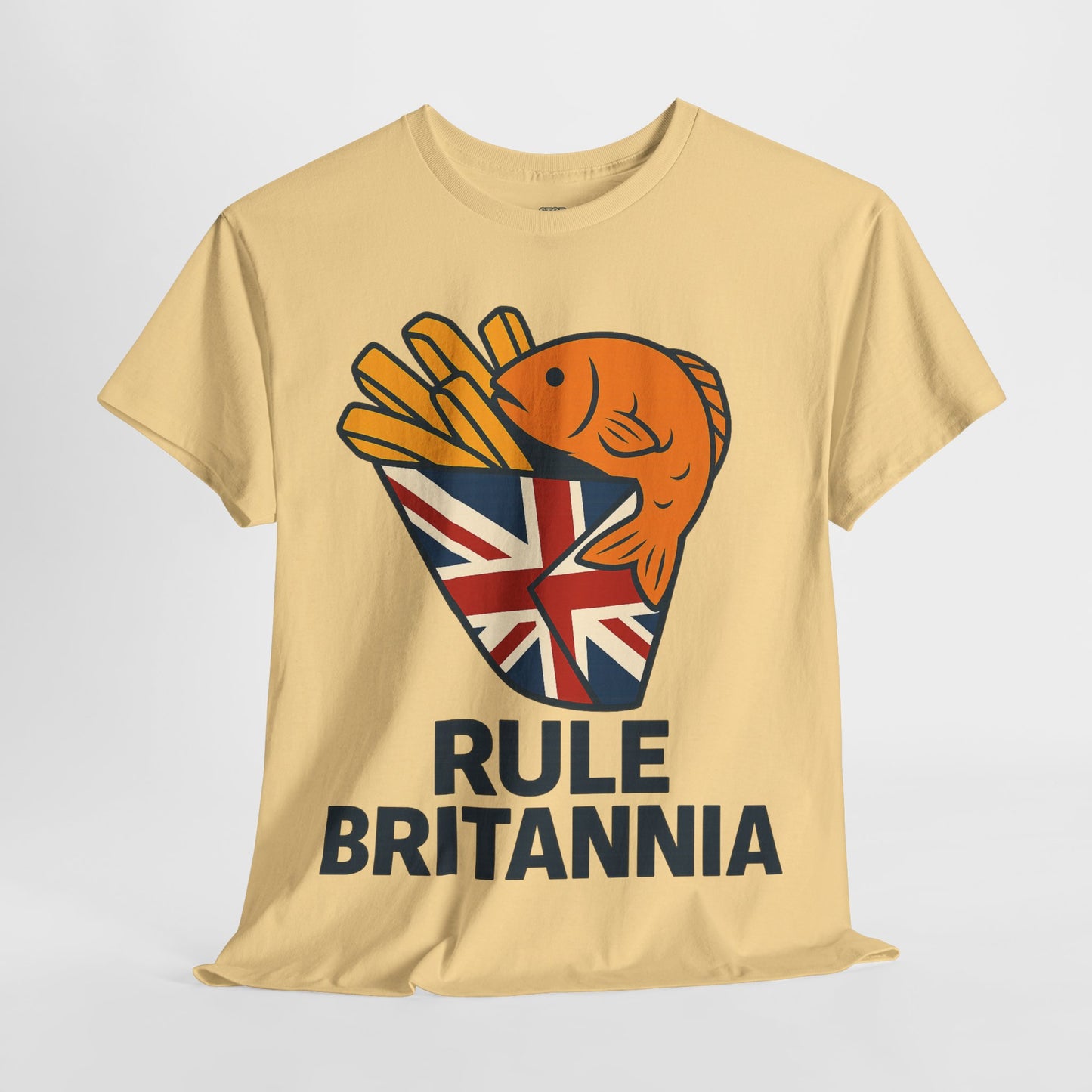 Fish & chips inspired Graphic Tee, Rule Britannia, Unisex Cotton T-Shirt, Casual Wear, Gift for Fish Lovers, Fun British Humor Shirt