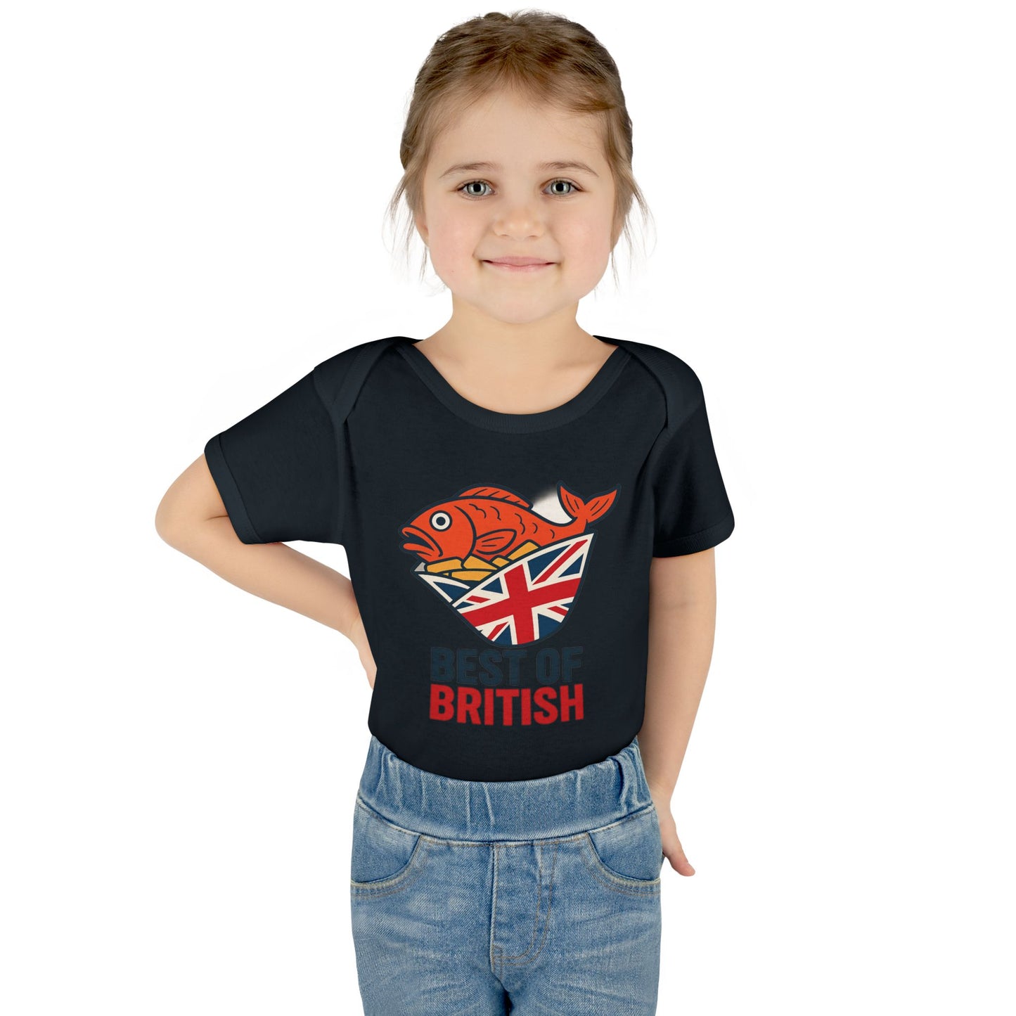 Fish & chips British Pride Baby Bodysuit, Cute Infant Outfit, Baby Shower Gift, British Culture Apparel, New Parent Essentials, Toddler Clothing