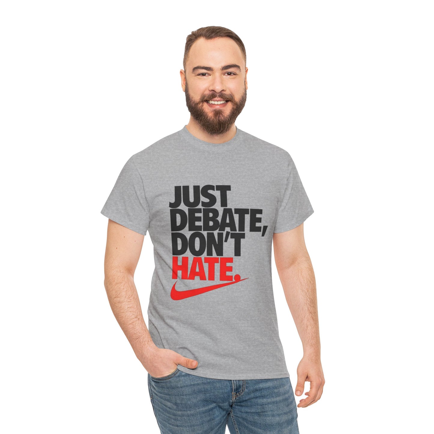 Unisex Cotton Tee - Just Debate, Don't Hate