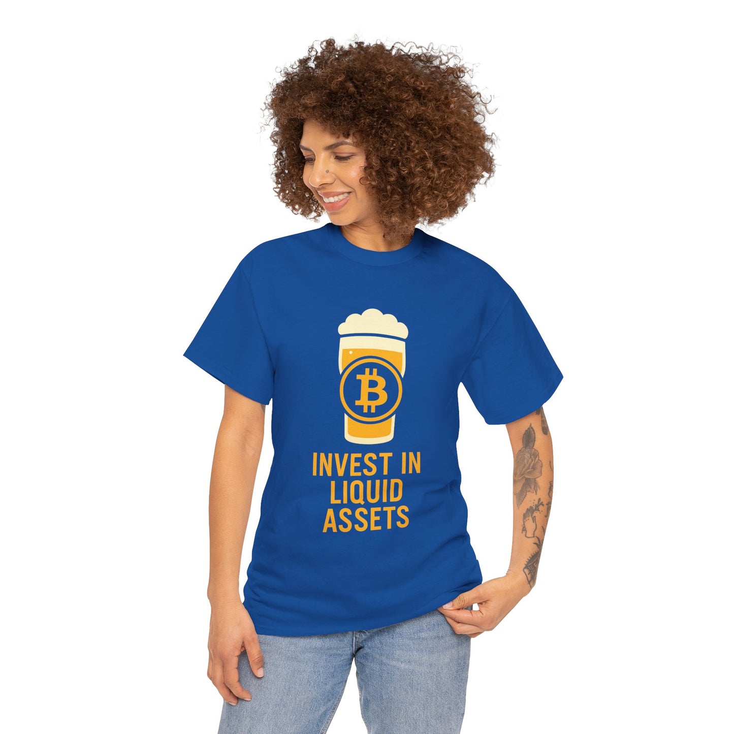 Bitcoin liquid assets Investment Unisex Heavy Cotton Tee, Crypto Shirt, Financial Humor Tee, Gift for Investors, Funny Bitcoin Apparel