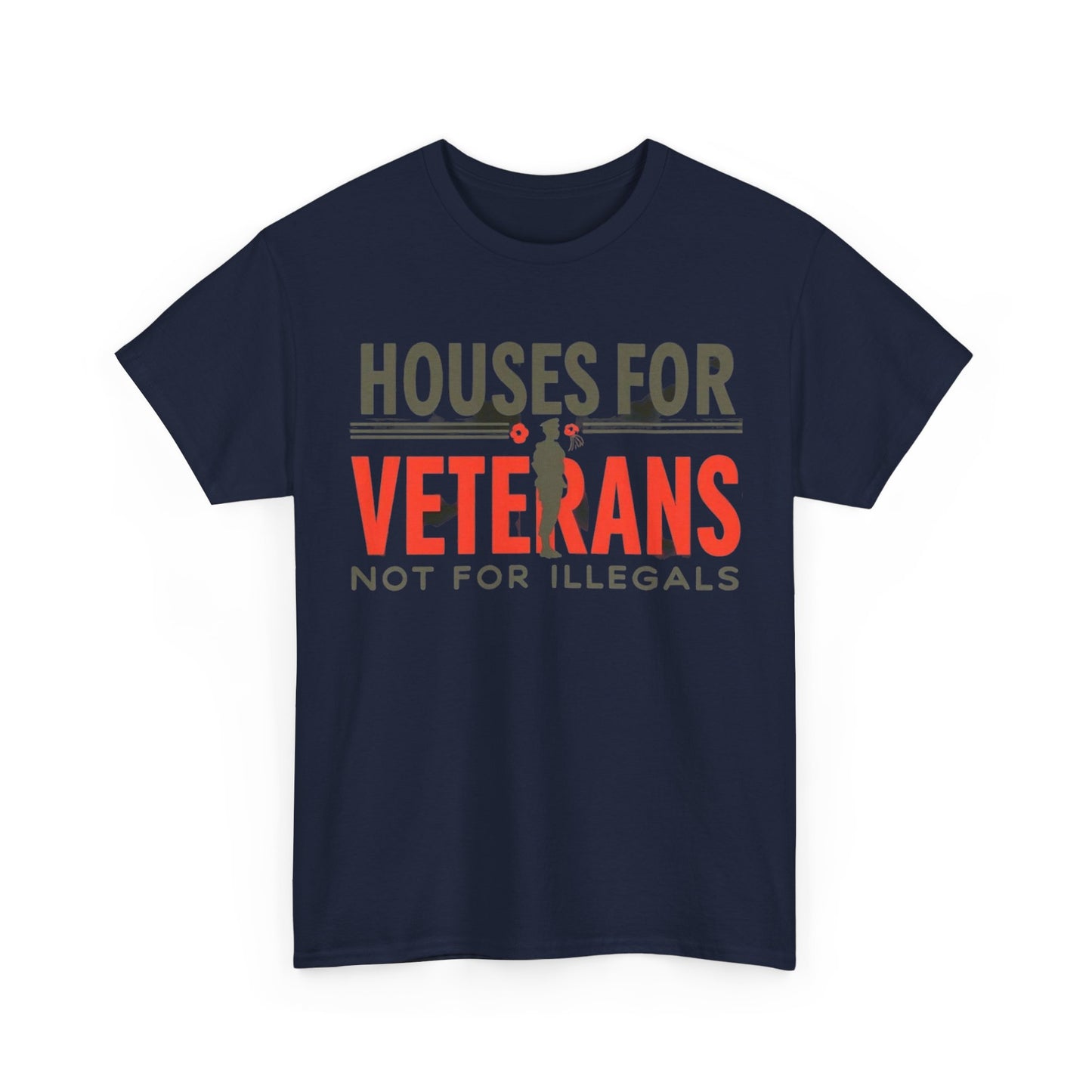 Unisex Heavy Cotton Tee - 'Houses for Veterans not for illegals' Statement Shirt for Supporters, Patriotic Gifts, Veteran Advocacy Apparel, Everyday [...]