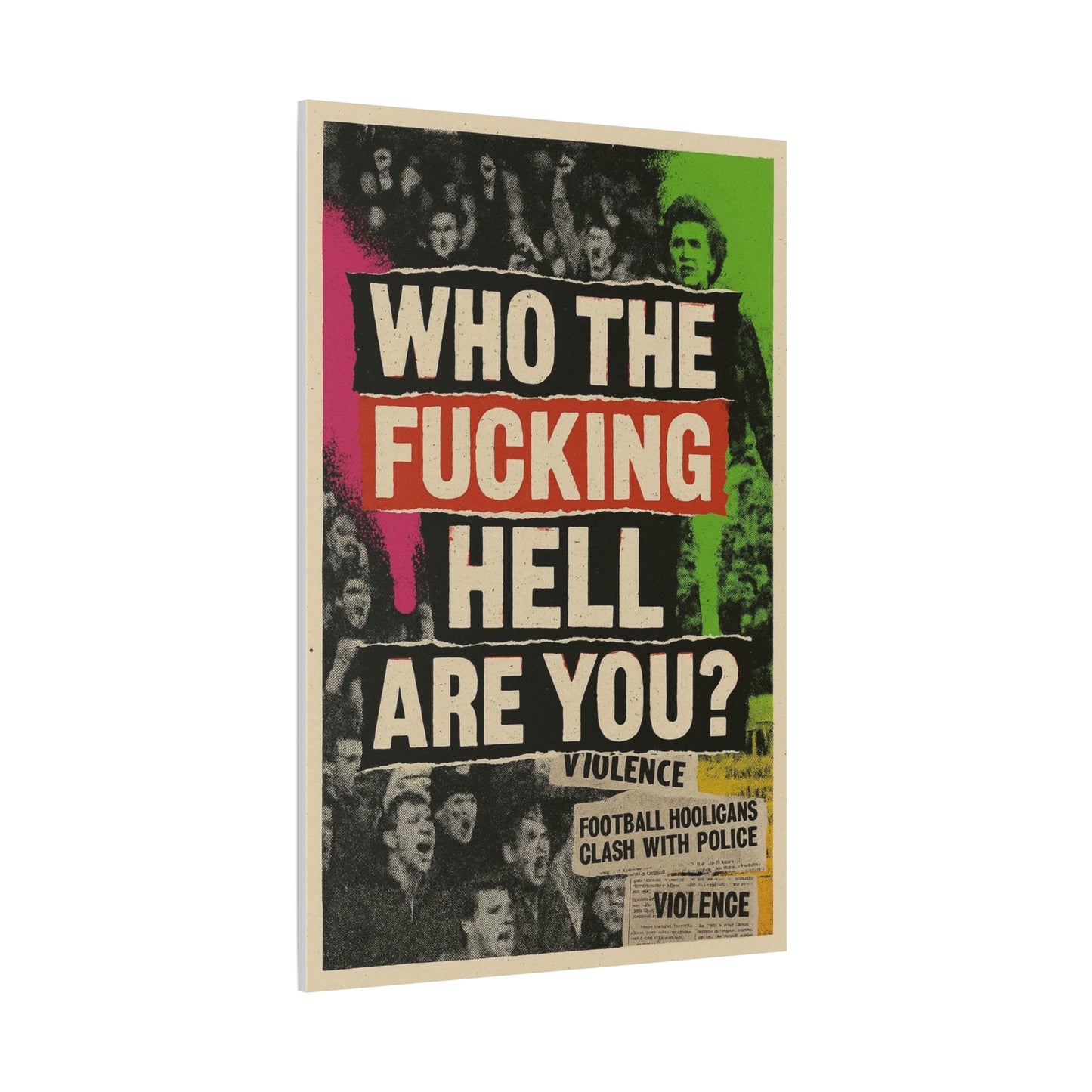 80s retro hooligan terrace chant classic design - Bold Art Canvas Print, Urban Decor, Wall Art for Home, Gift for Friends, Office Wall Decoration, Motivational Artwork