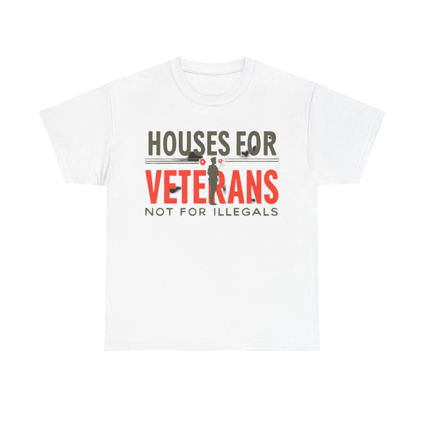 Unisex Heavy Cotton Tee - 'Houses for Veterans not for illegals' Statement Shirt for Supporters, Patriotic Gifts, Veteran Advocacy Apparel, Everyday [...]