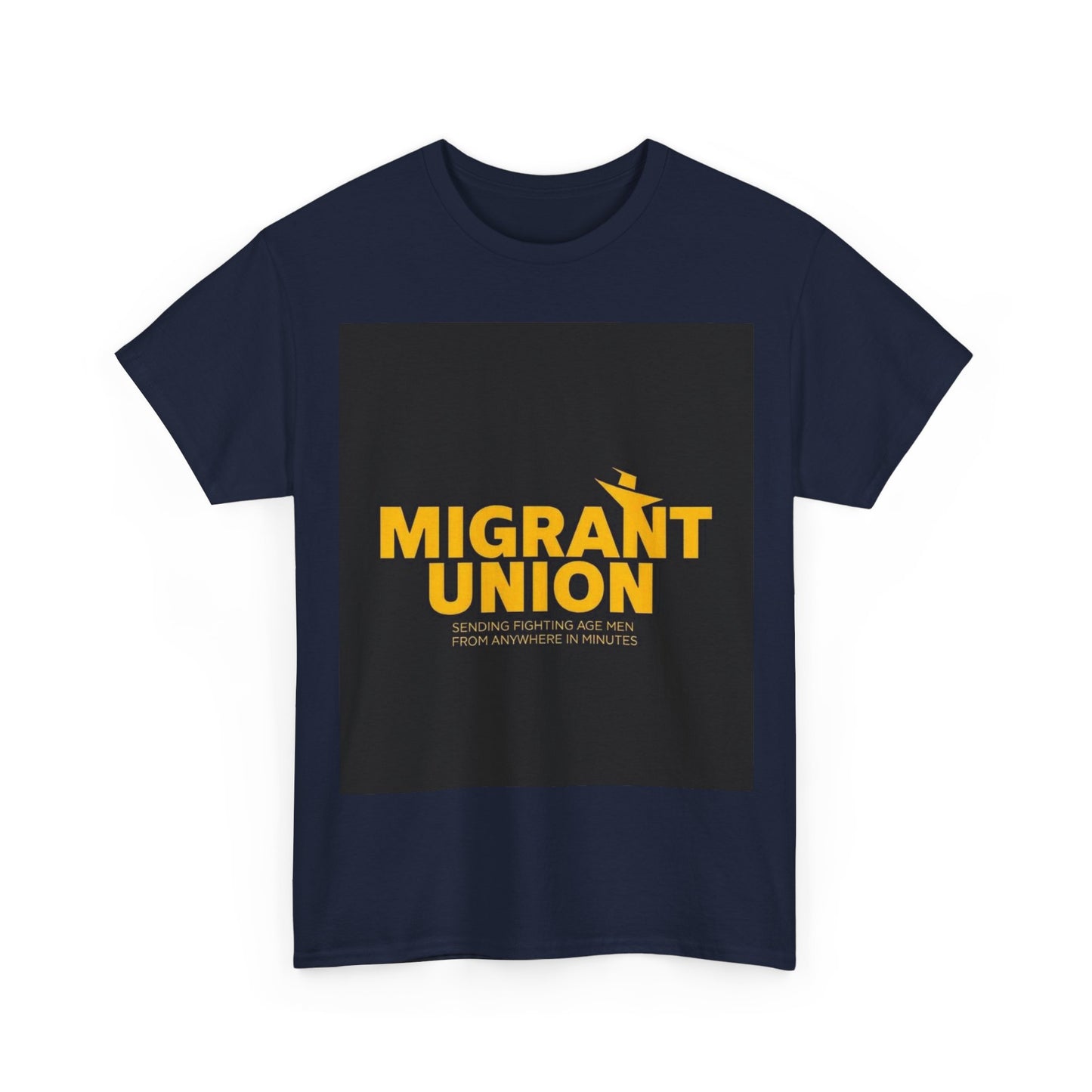 Migrant Union Unisex Heavy Cotton Tee, Casual Wear, Activism Shirt, Gift for Advocates, Comfortable Everyday Tee, Statement Clothing