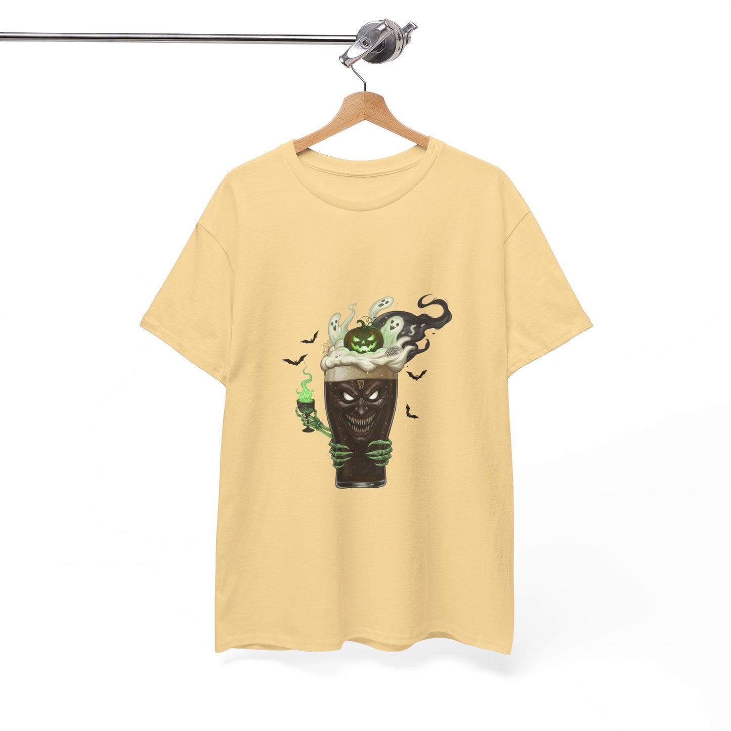 Guiness halloween Artistic Unisex Tee featuring Eco-Themed Design, Perfect for Casual Wear, Gift for Nature Lovers, Eco-Conscious Apparel, Earth Day