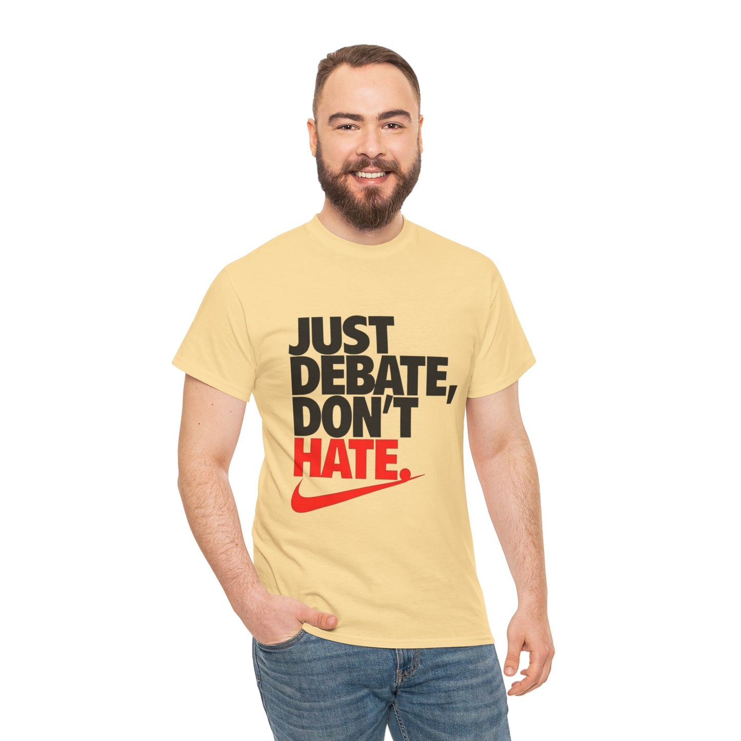 Unisex Cotton Tee - Just Debate, Don't Hate