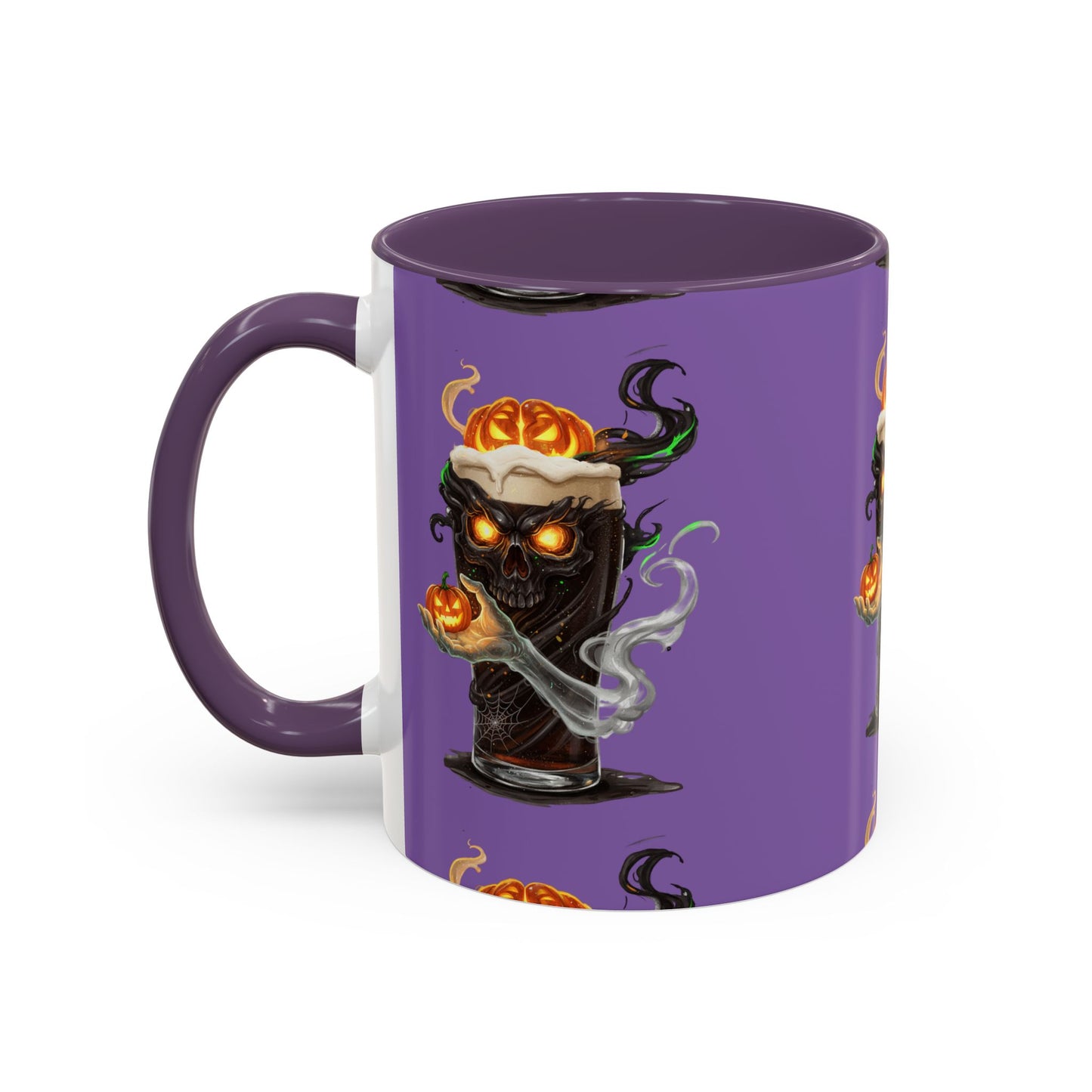 Halloween Skull Accent Coffee Mug - Spooky Drinkware for Fall, Halloween Parties, Home Decor, Gift for Goth Lovers, Skull Enthusiasts