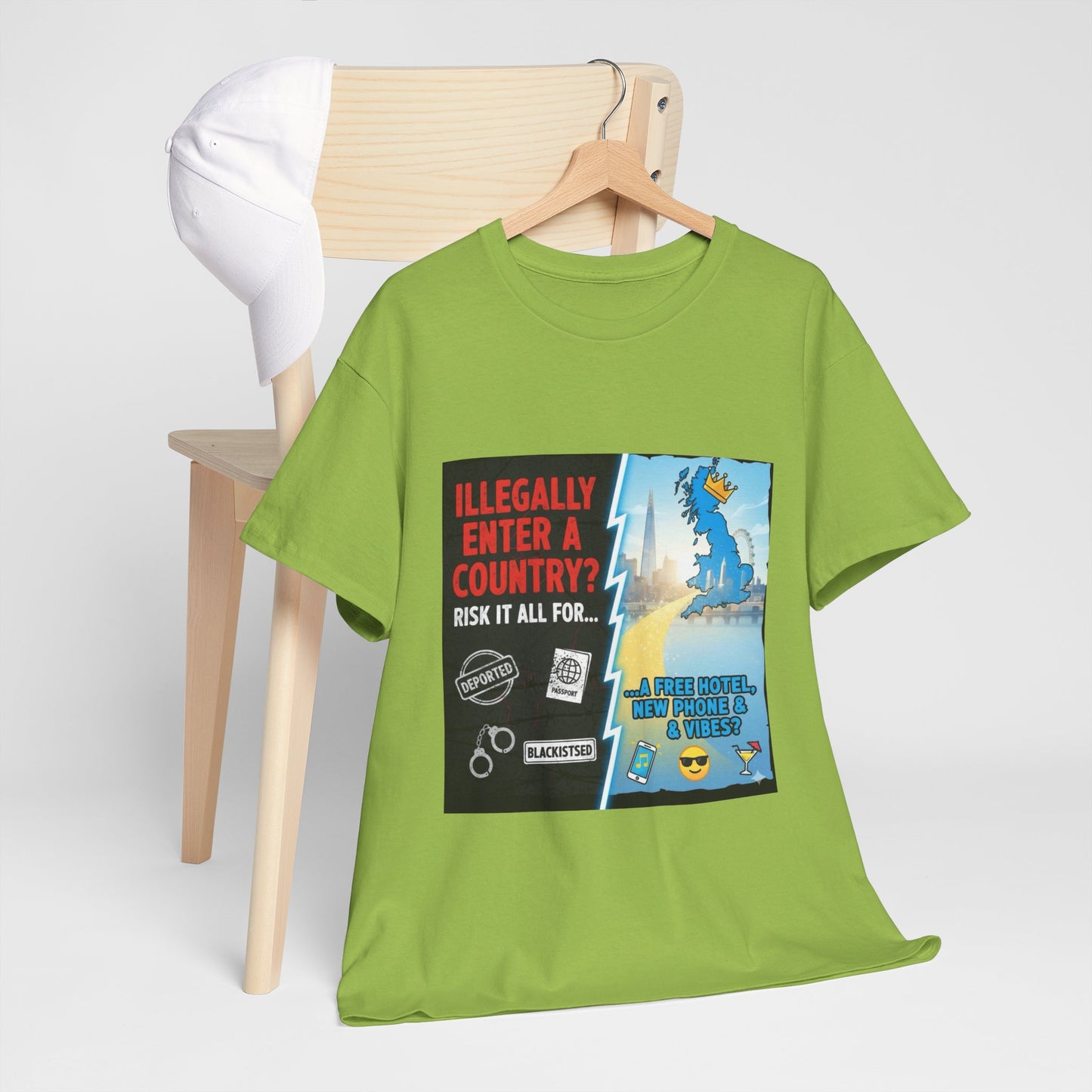 Enter illegally get free hotel t shirt - Bold Statement T-Shirt - Unisex Tee for Casual Wear, Gift for Friends, Humor Style, Graphic Tee, Perfect for Celebrations