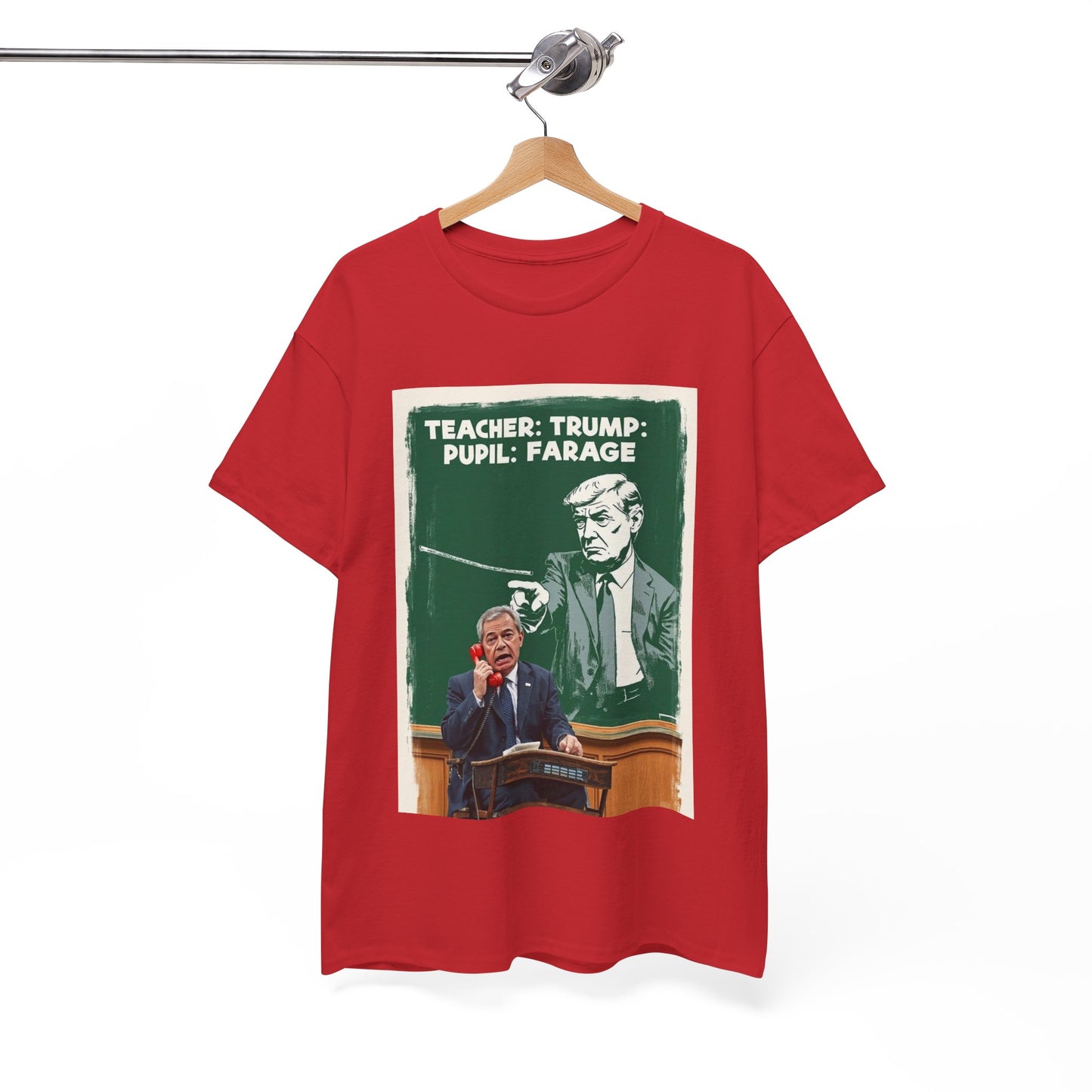 Political Humor Tee: Teacher Trump & Pupil Farage Graphic Shirt