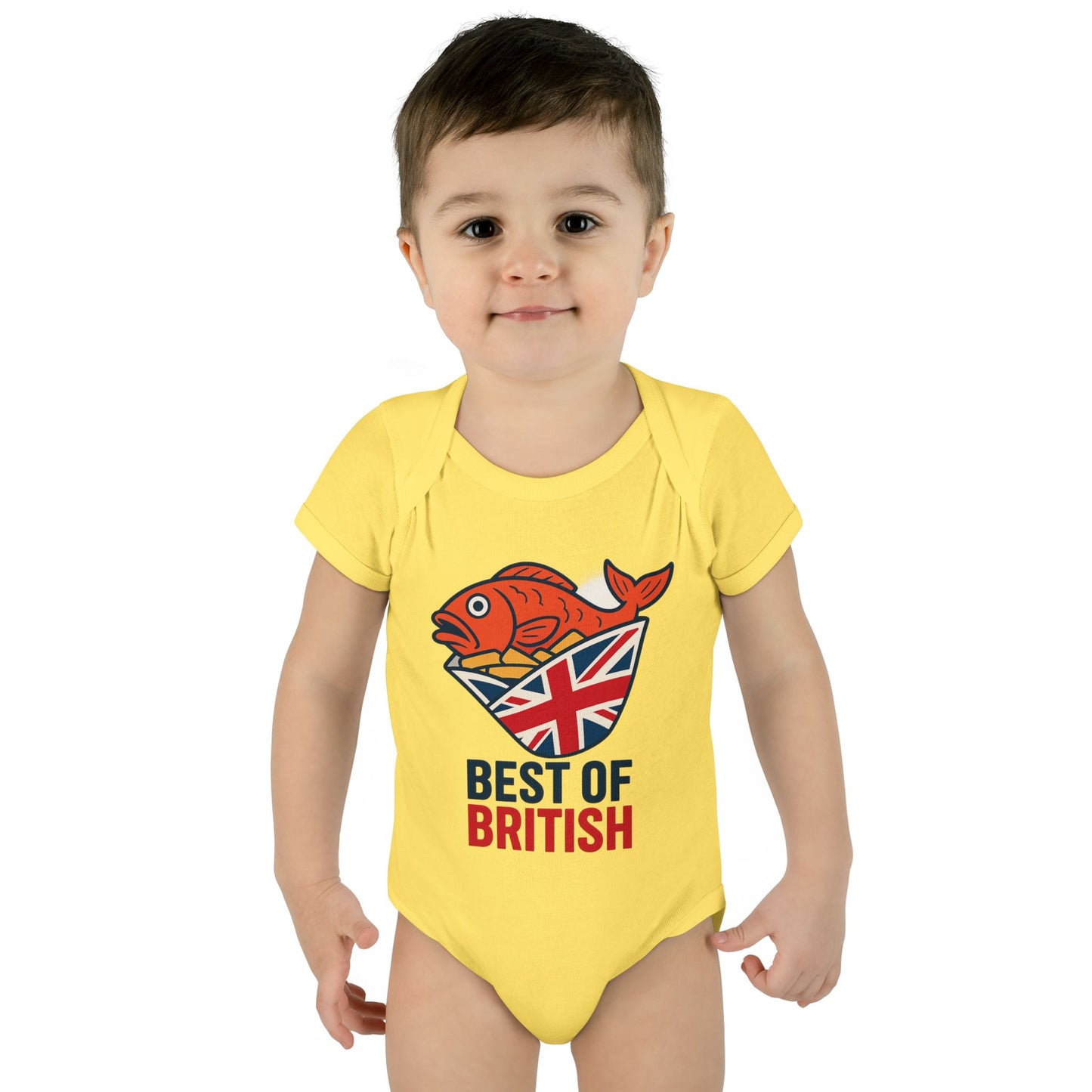 Fish & chips British Pride Baby Bodysuit, Cute Infant Outfit, Baby Shower Gift, British Culture Apparel, New Parent Essentials, Toddler Clothing