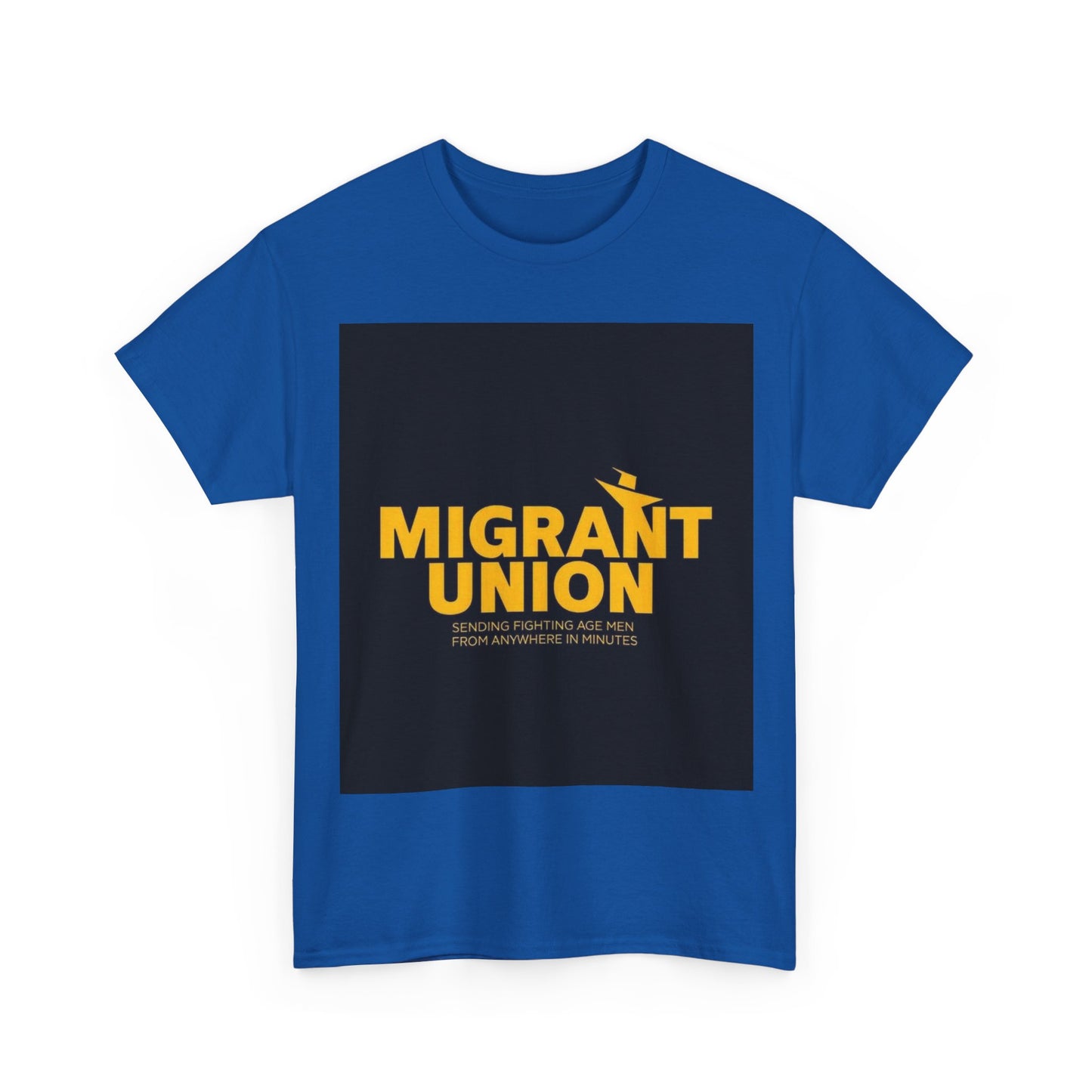 Migrant Union Unisex Heavy Cotton Tee, Casual Wear, Activism Shirt, Gift for Advocates, Comfortable Everyday Tee, Statement Clothing