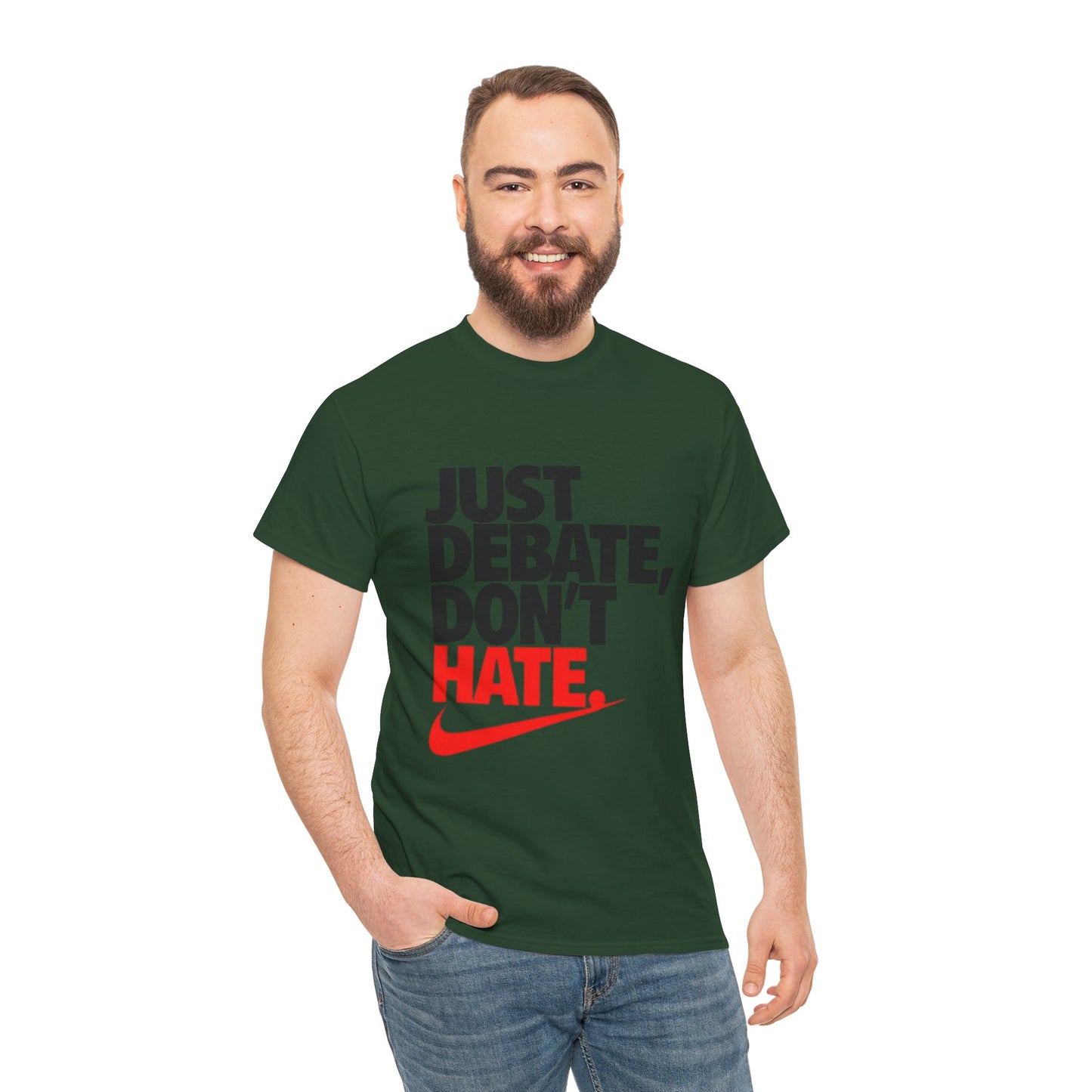 Unisex Cotton Tee - Just Debate, Don't Hate