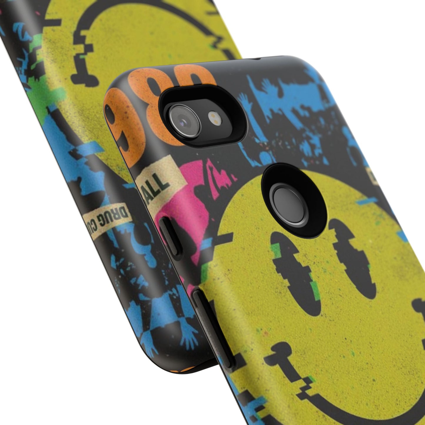 Acid house rave Vibrant iPhone Case, Tough Cases, Smiley Face Phone Cover, Fun Accessory, Colorful Phone Protector, Gift for Teenagers