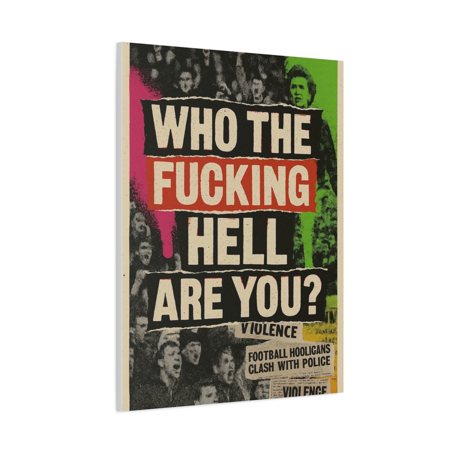 80s retro hooligan terrace chant classic design - Bold Art Canvas Print, Urban Decor, Wall Art for Home, Gift for Friends, Office Wall Decoration, Motivational Artwork