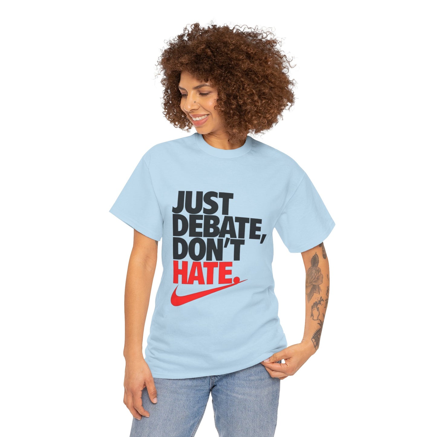 Unisex Cotton Tee - Just Debate, Don't Hate